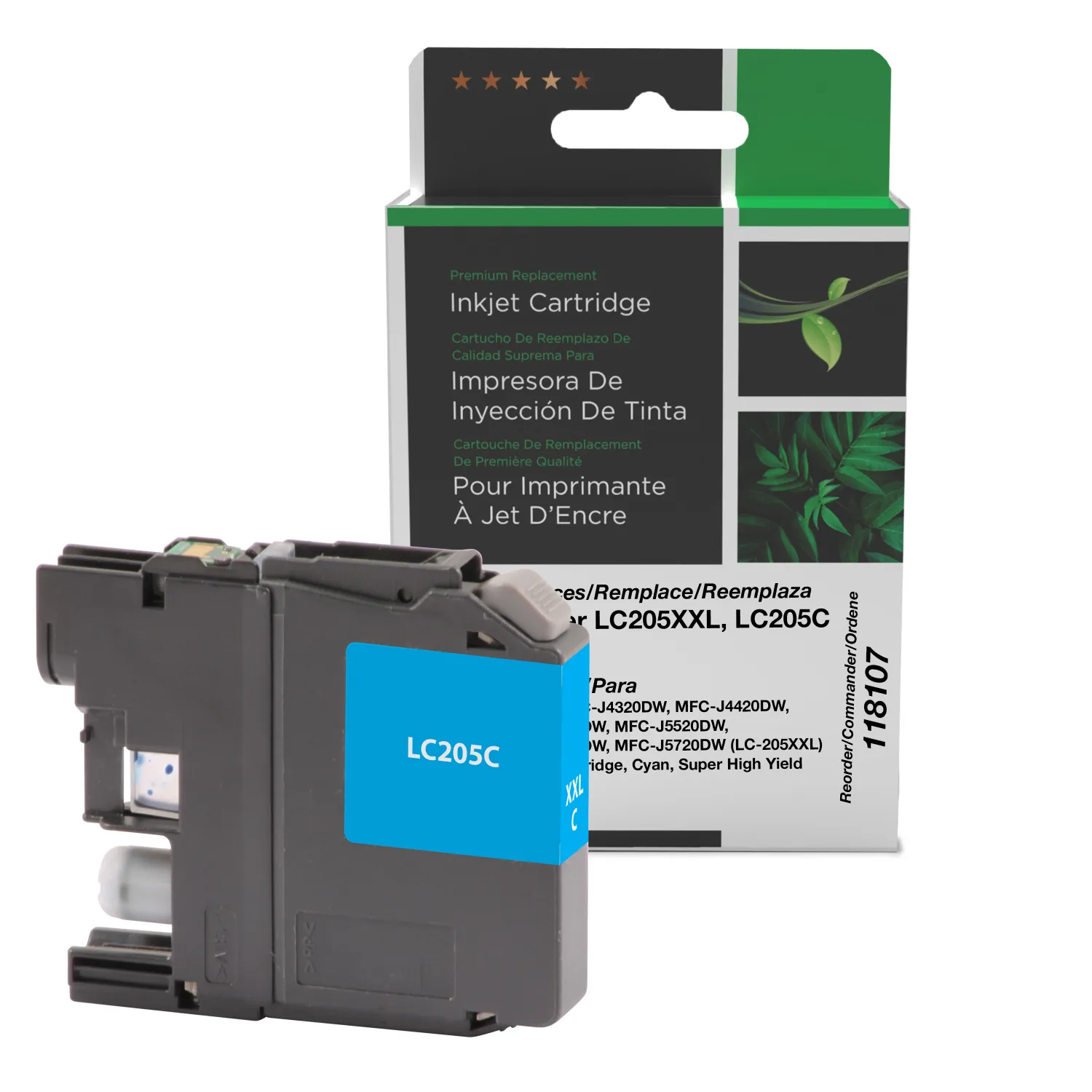 Clover Remanufactured Super High Yield Cyan Ink Cartridge for Brother LC205XXL 118107