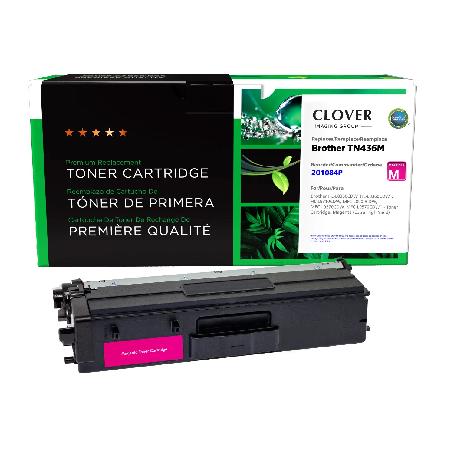 Clover Remanufactured Extra High Yield Magenta Toner Cartridge for Brother TN436M 201084P