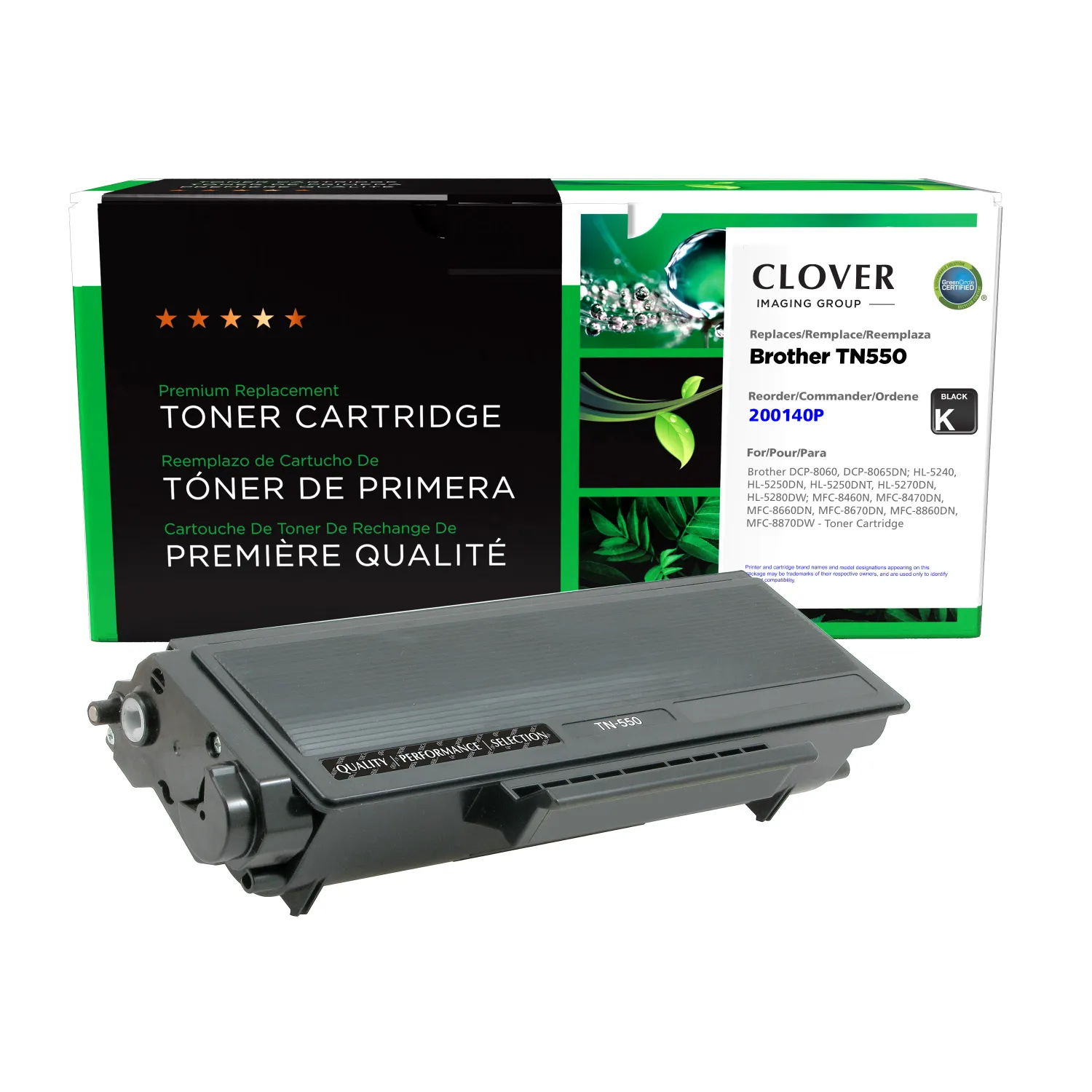 Clover Remanufactured Toner Cartridge for Brother TN550 200140P