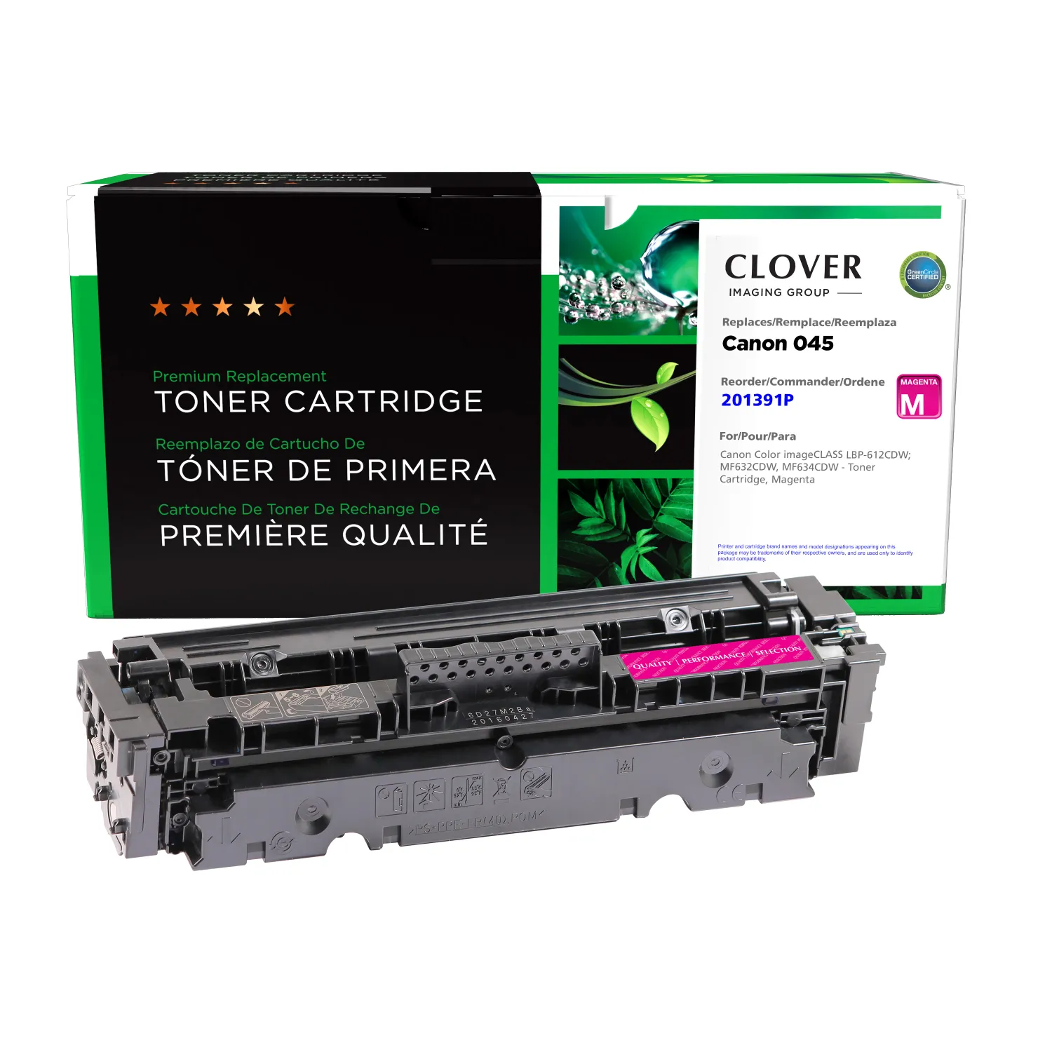 Clover Remanufactured Magenta Toner Cartridge for Canon 045 (1240C001) 201391P