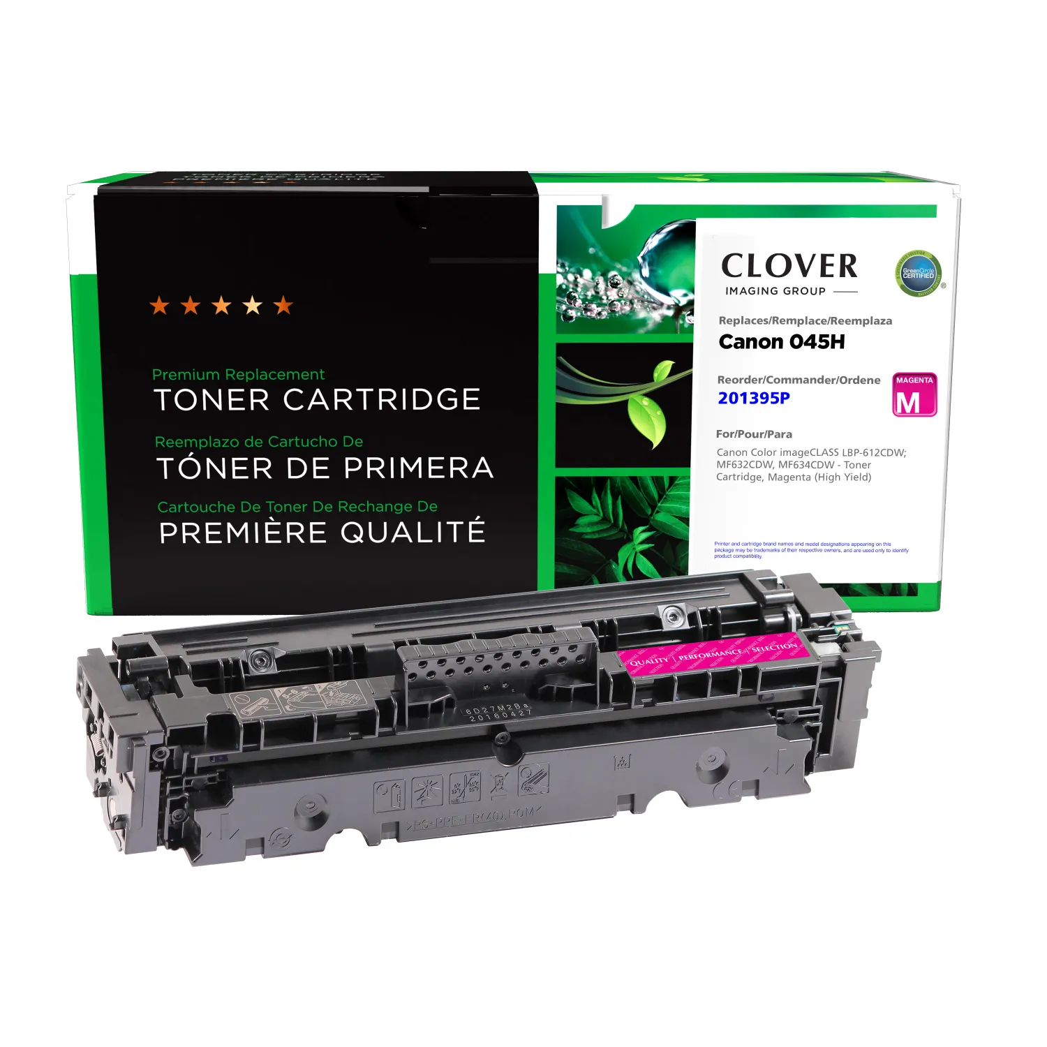 Clover Remanufactured High Yield Magenta Toner Cartridge for Canon 045H (1244C001) 201395P