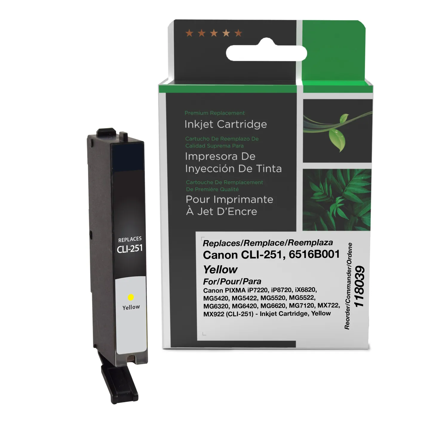 Clover Remanufactured Yellow Ink Cartridge for Canon CLI-251 (6516B001) 118039