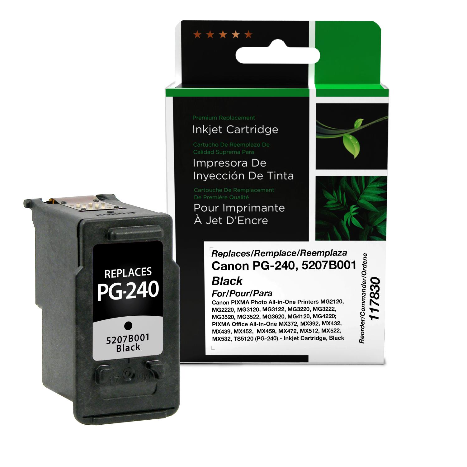Clover Imaging Remanufactured Black Ink Cartridge for Canon PG-240  (5207B001) - Egyptian Workspace Partners