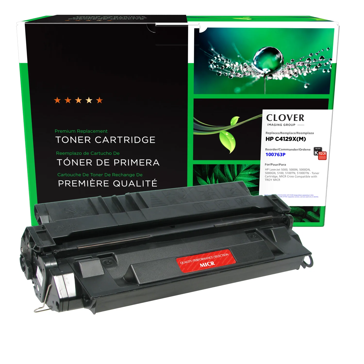 Clover Remanufactured 29X MICR Toner Cartridge for HP C4129X 100763P