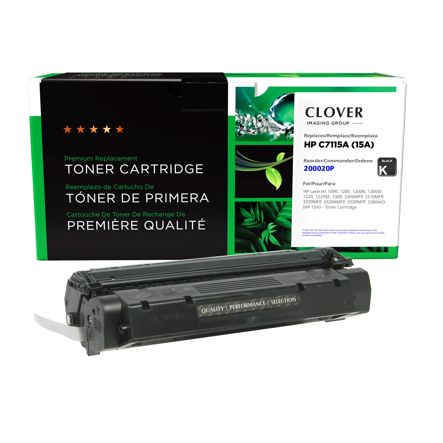 Clover Remanufactured Toner Cartridge for HP 15A (C7115A) 200020P