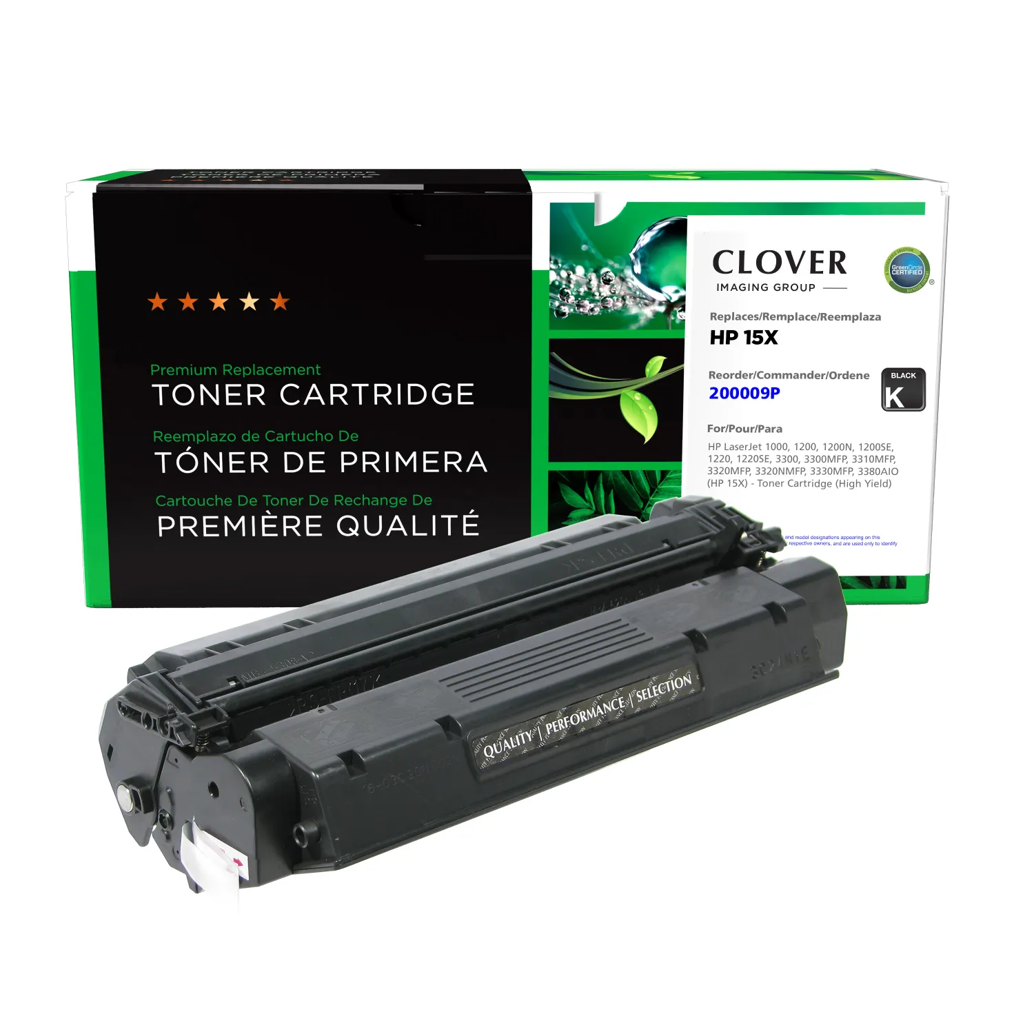 Clover Remanufactured High Yield Toner Cartridge for HP 15X (C7115X) 200009P