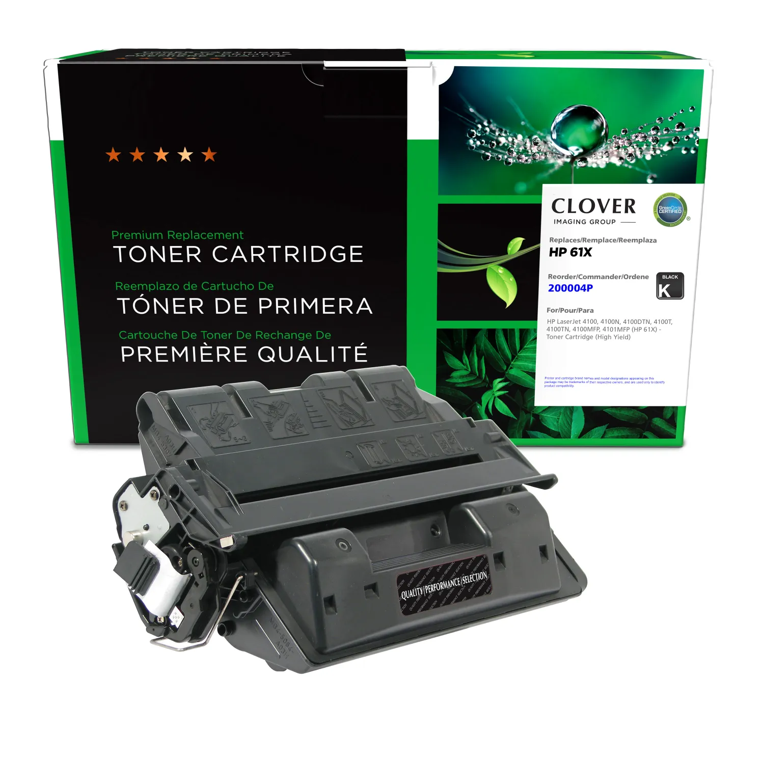 Clover Remanufactured High Yield Toner Cartridge for HP 61X (C8061X) 200004P