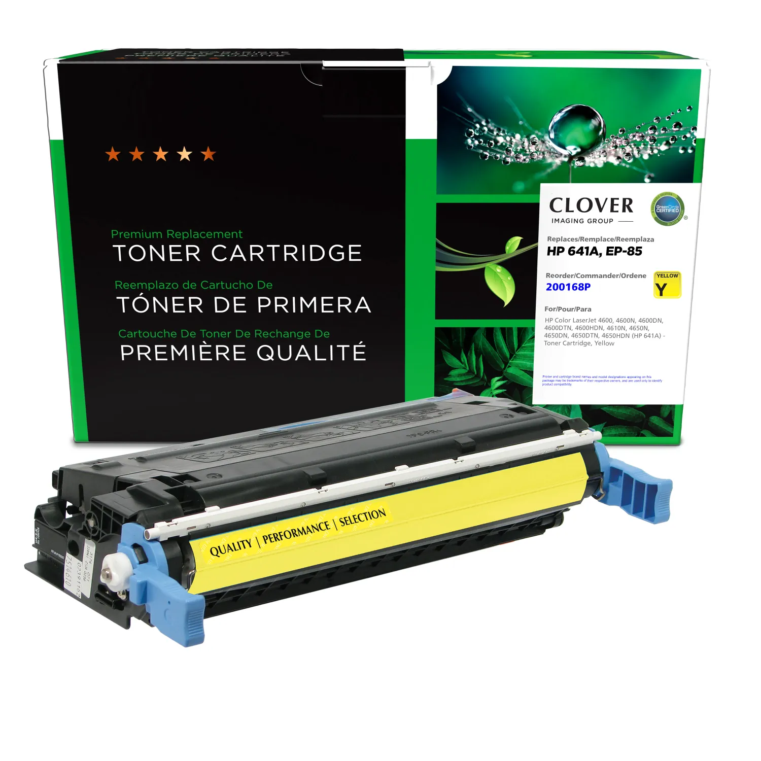 Clover Remanufactured Yellow Toner Cartridge for HP 641A (C9722A) 200168P