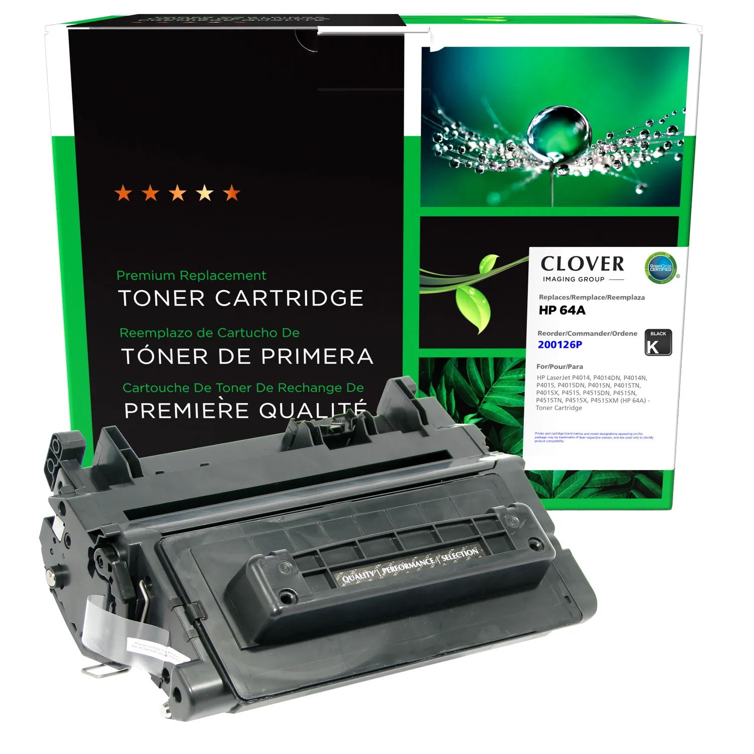 Clover Remanufactured Toner Cartridge for HP 64A (CC364A) 200126P
