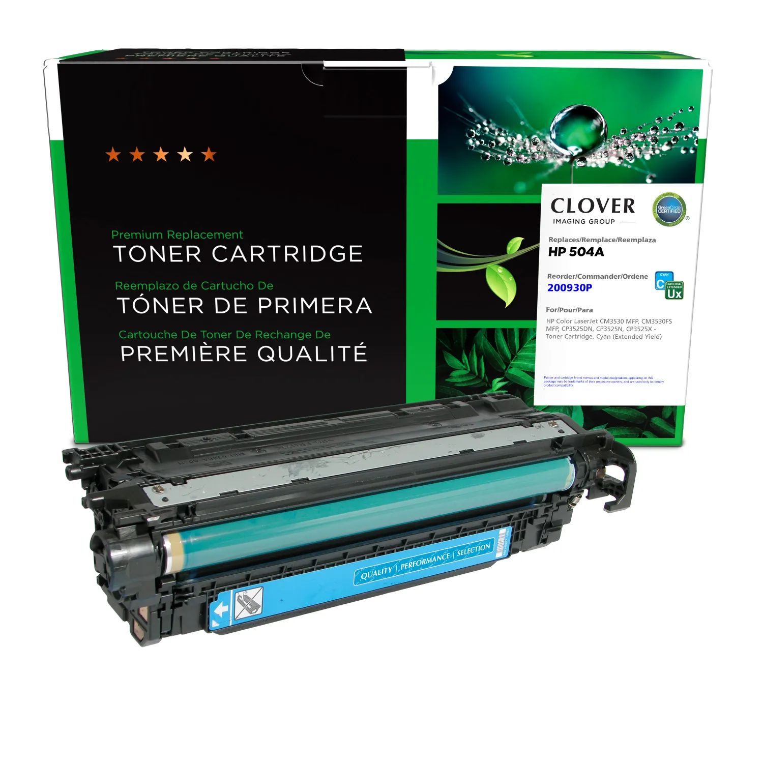 Clover Remanufactured Extended Yield Cyan Toner Cartridge for HP CE251A 200930P