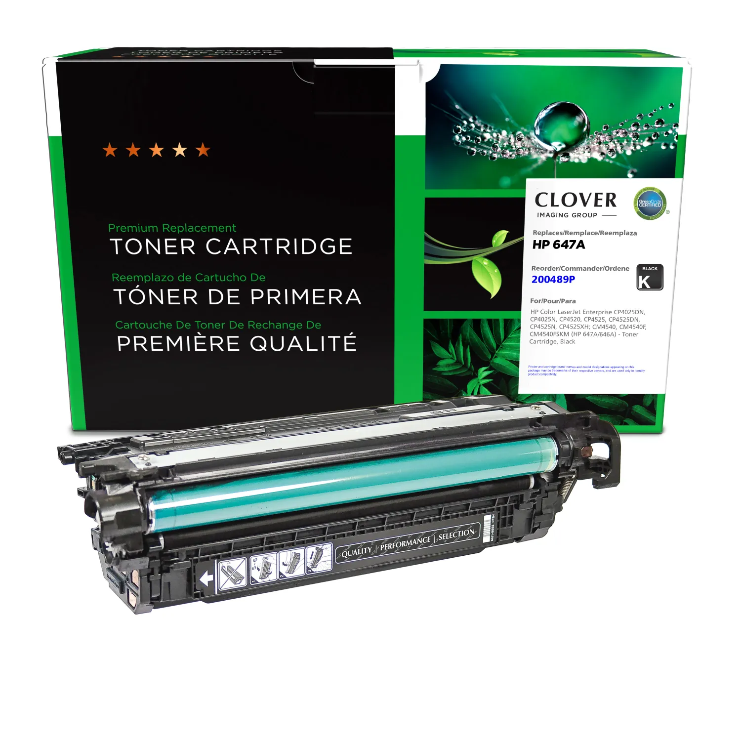 Clover Remanufactured Black Toner Cartridge for HP 647A (CE260A) 200489P