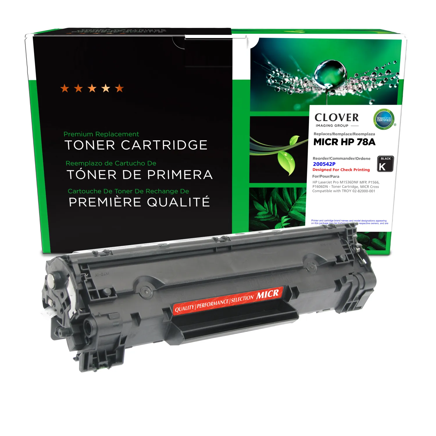 Clover Remanufactured 78A MICR Toner Cartridge for HP CE278A 200542P