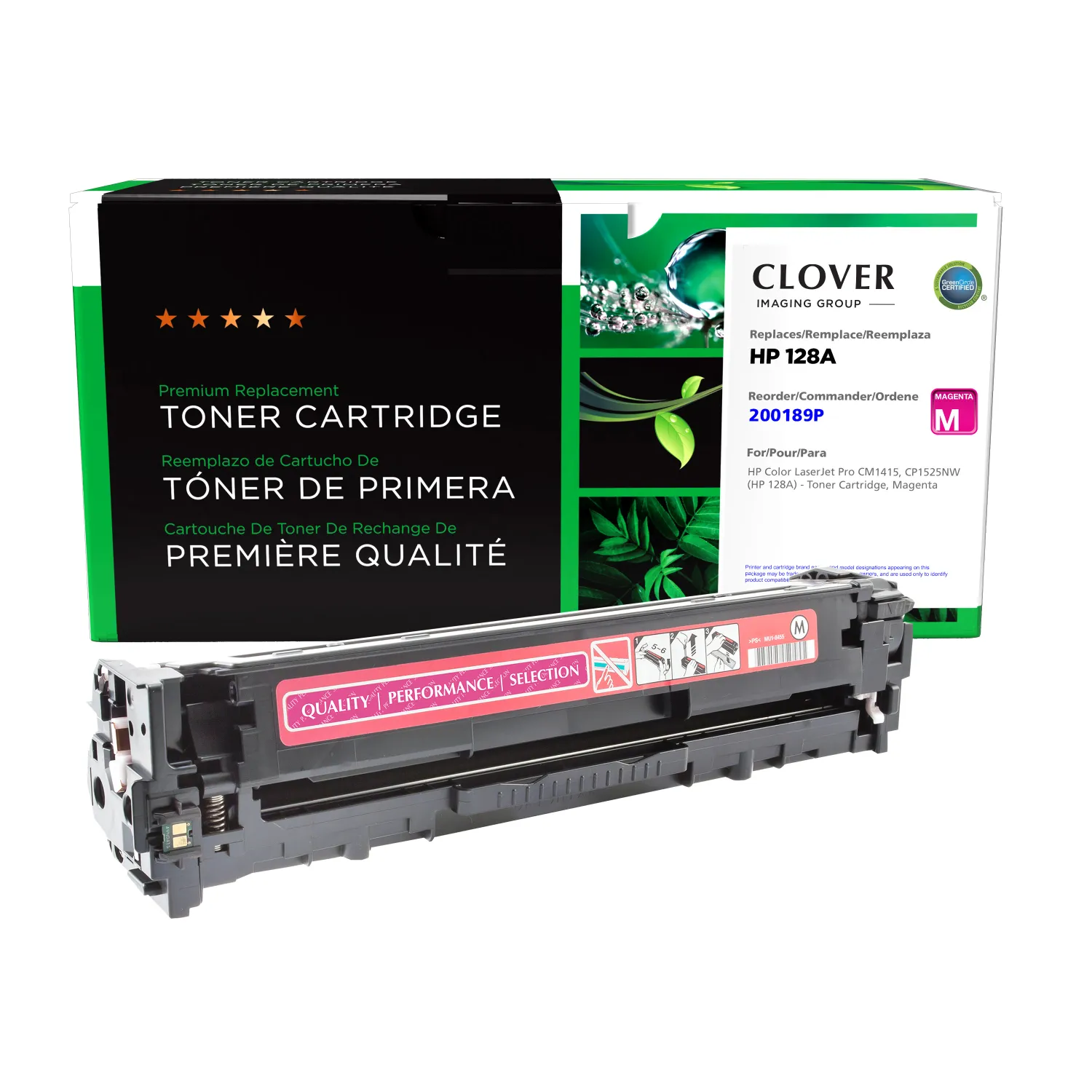 Clover Remanufactured Magenta Toner Cartridge for HP 128A (CE323A) 200189P
