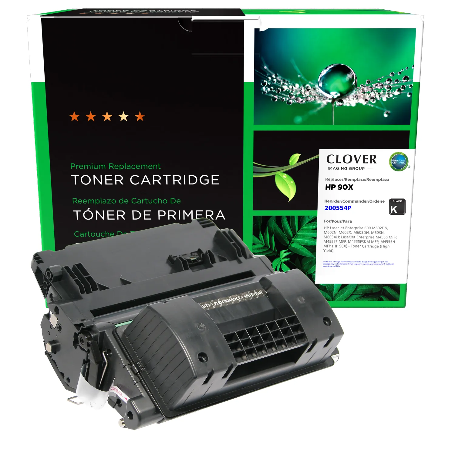 Clover Remanufactured High Yield Toner Cartridge for HP 90X (CE390X) 200554P