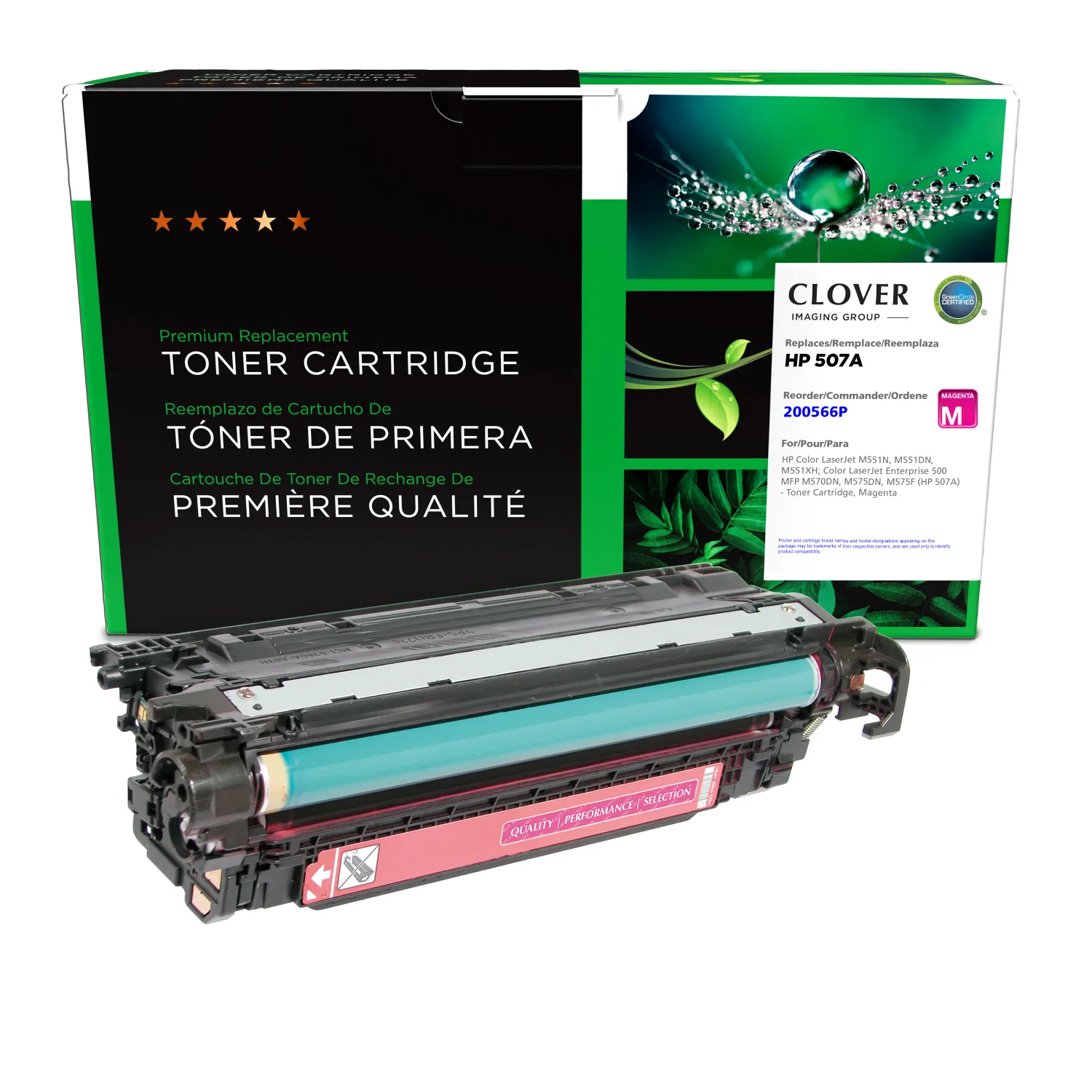 Clover Remanufactured Magenta Toner Cartridge for HP 507A (CE403A) 200566P