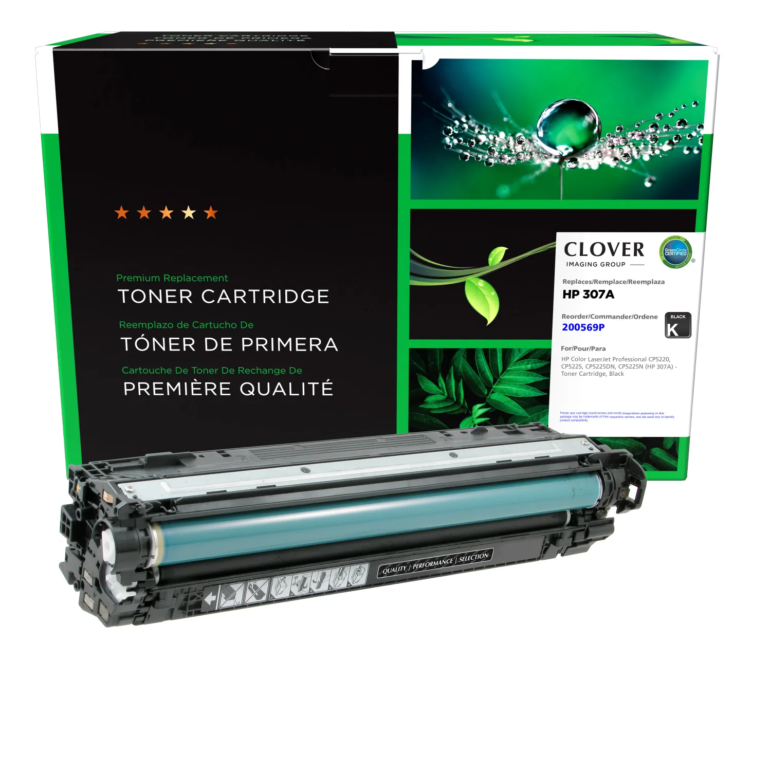 Clover Remanufactured Black Toner Cartridge for HP 307A (CE740A) 200569P