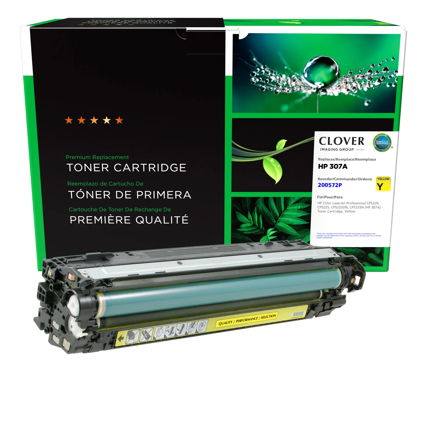 Clover Remanufactured Yellow Toner Cartridge for HP 307A (CE742A) 200572P