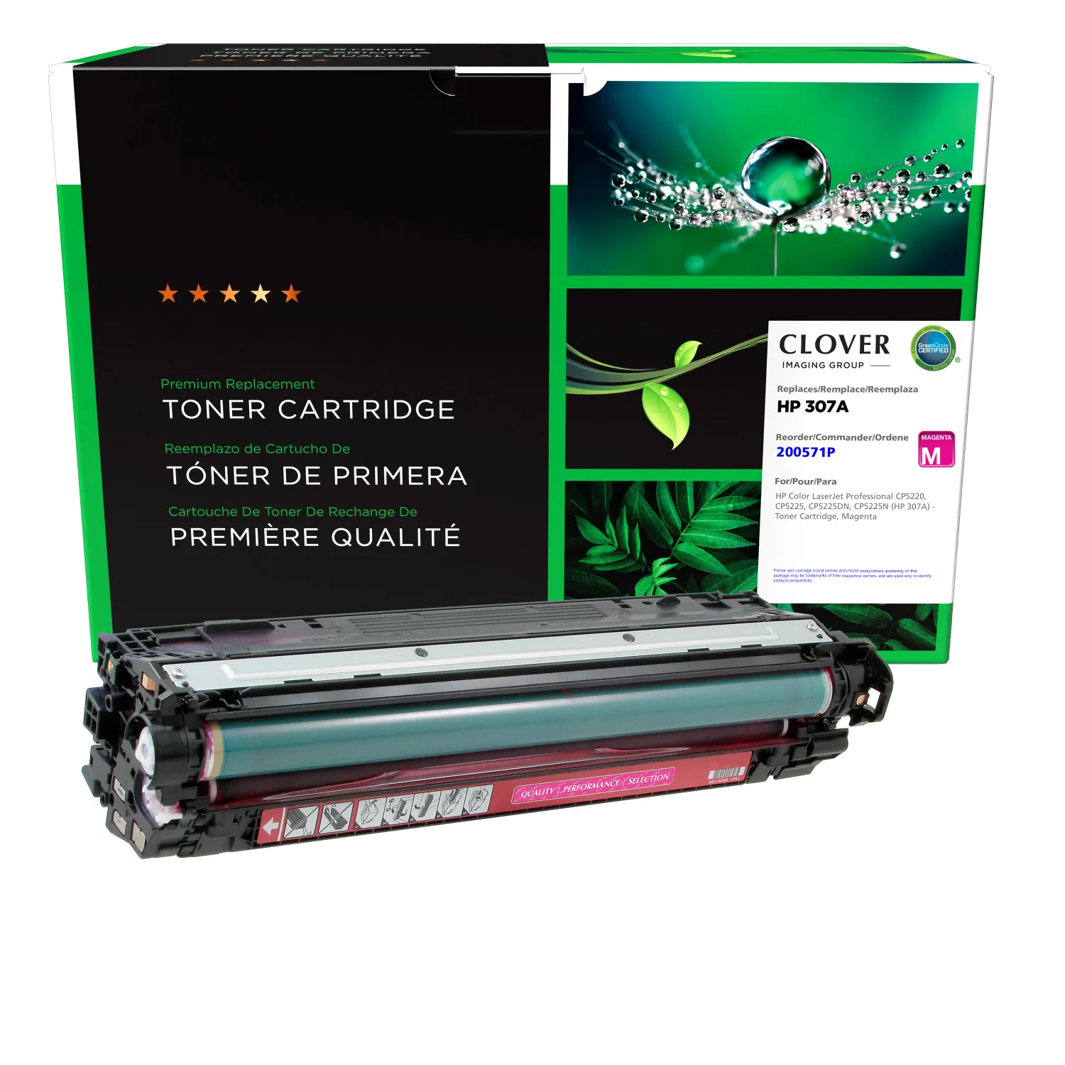 Clover Remanufactured Magenta Toner Cartridge for HP 307A (CE743A) 200571P