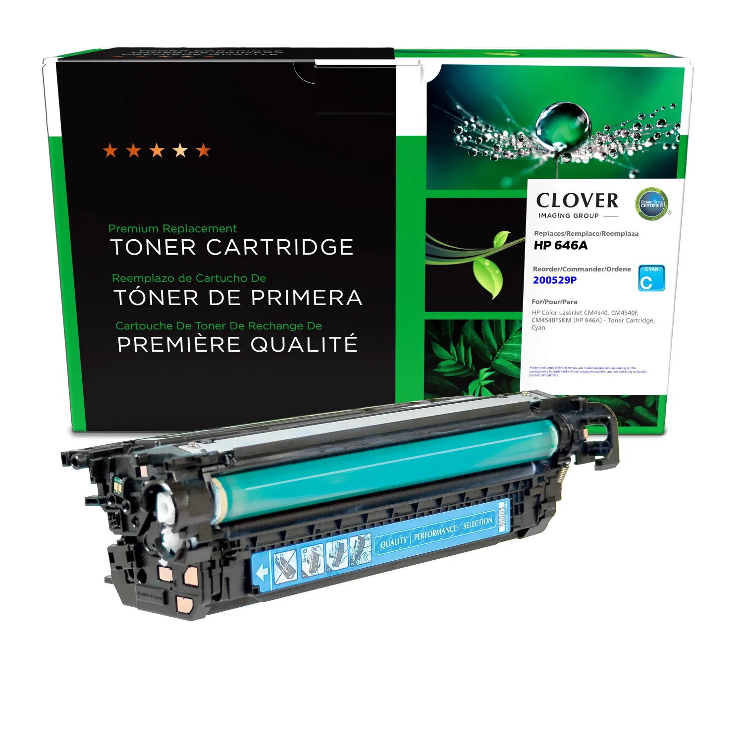Clover Remanufactured Cyan Toner Cartridge for HP 646A (CF031A) 200529P