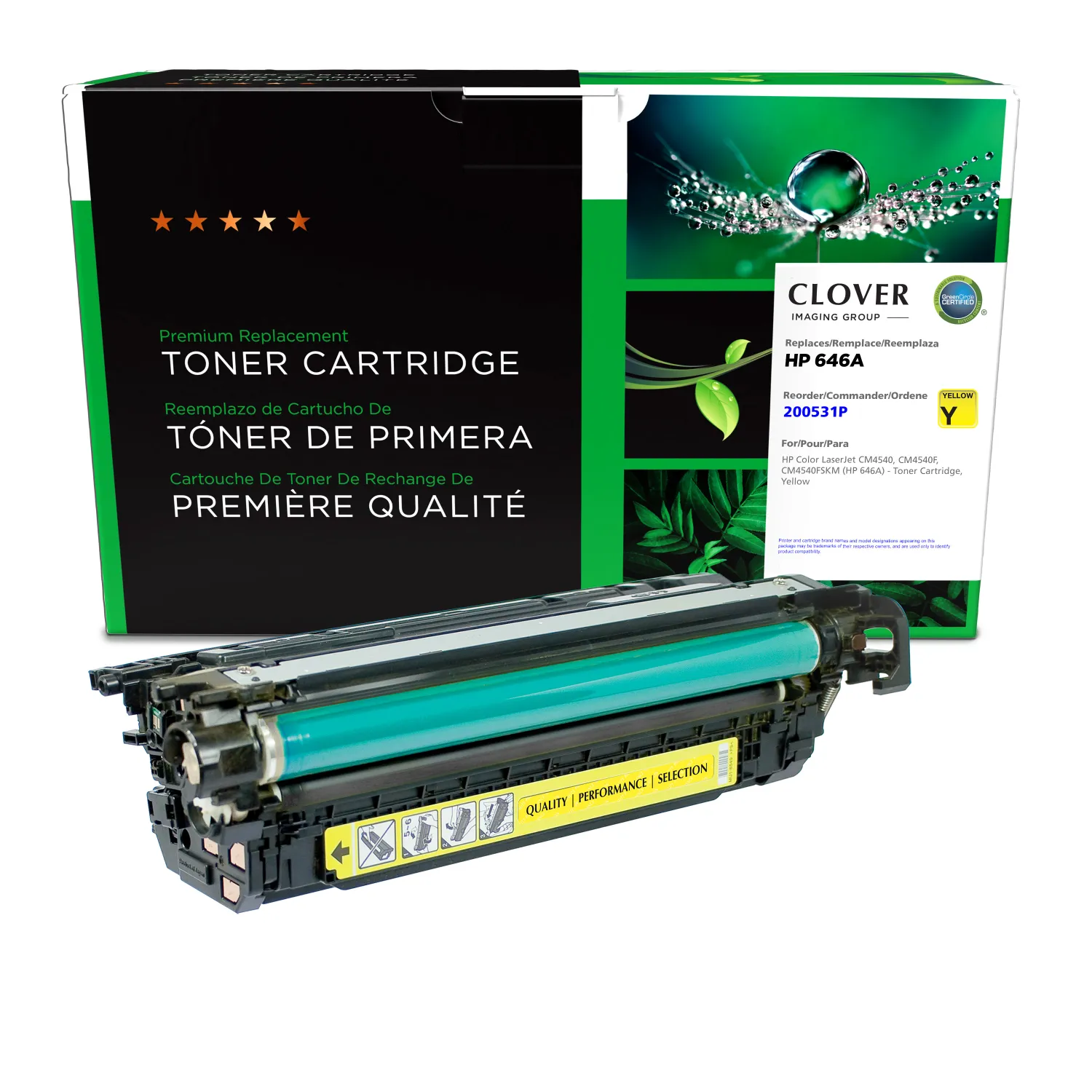 Clover Remanufactured Yellow Toner Cartridge for HP 646A (CF032A) 200531P
