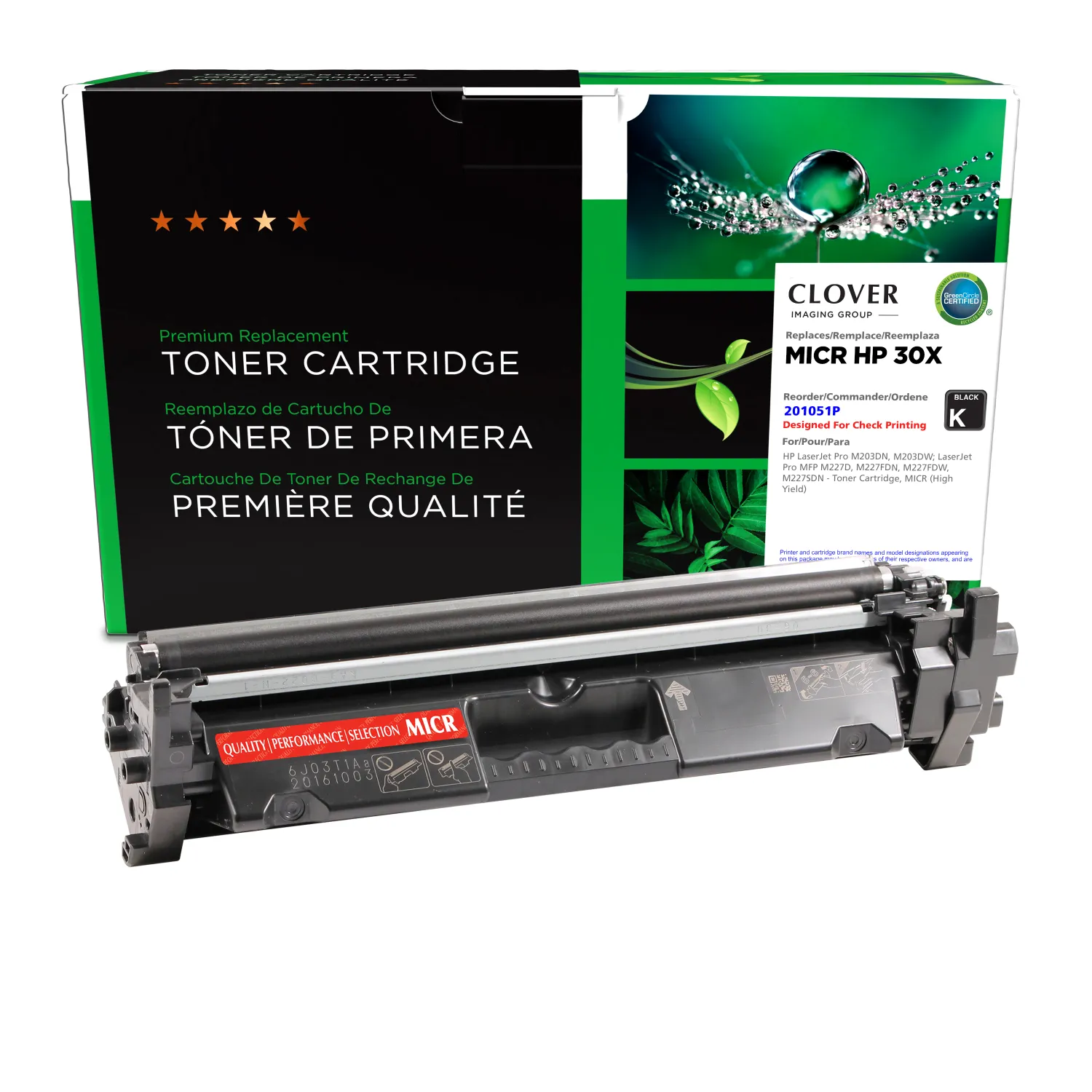 Clover Remanufactured 30X MICR High Yield Toner Cartridge for HP CF230X 201051P