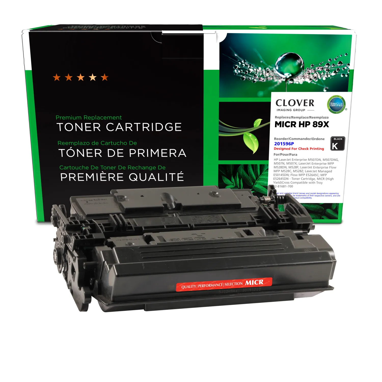 Clover Remanufactured 89X MICR High Yield Toner Cartridge for HP CF289X 201596P