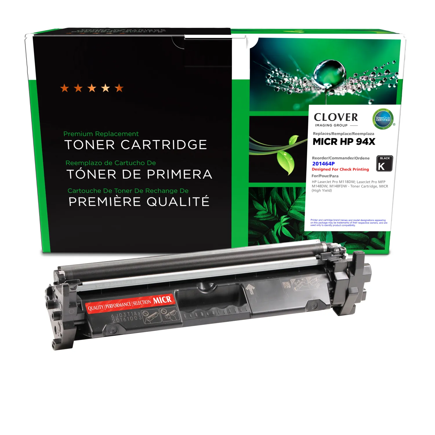 Clover Remanufactured 94X MICR High Yield Toner Cartridge for HP CF294X 201464P