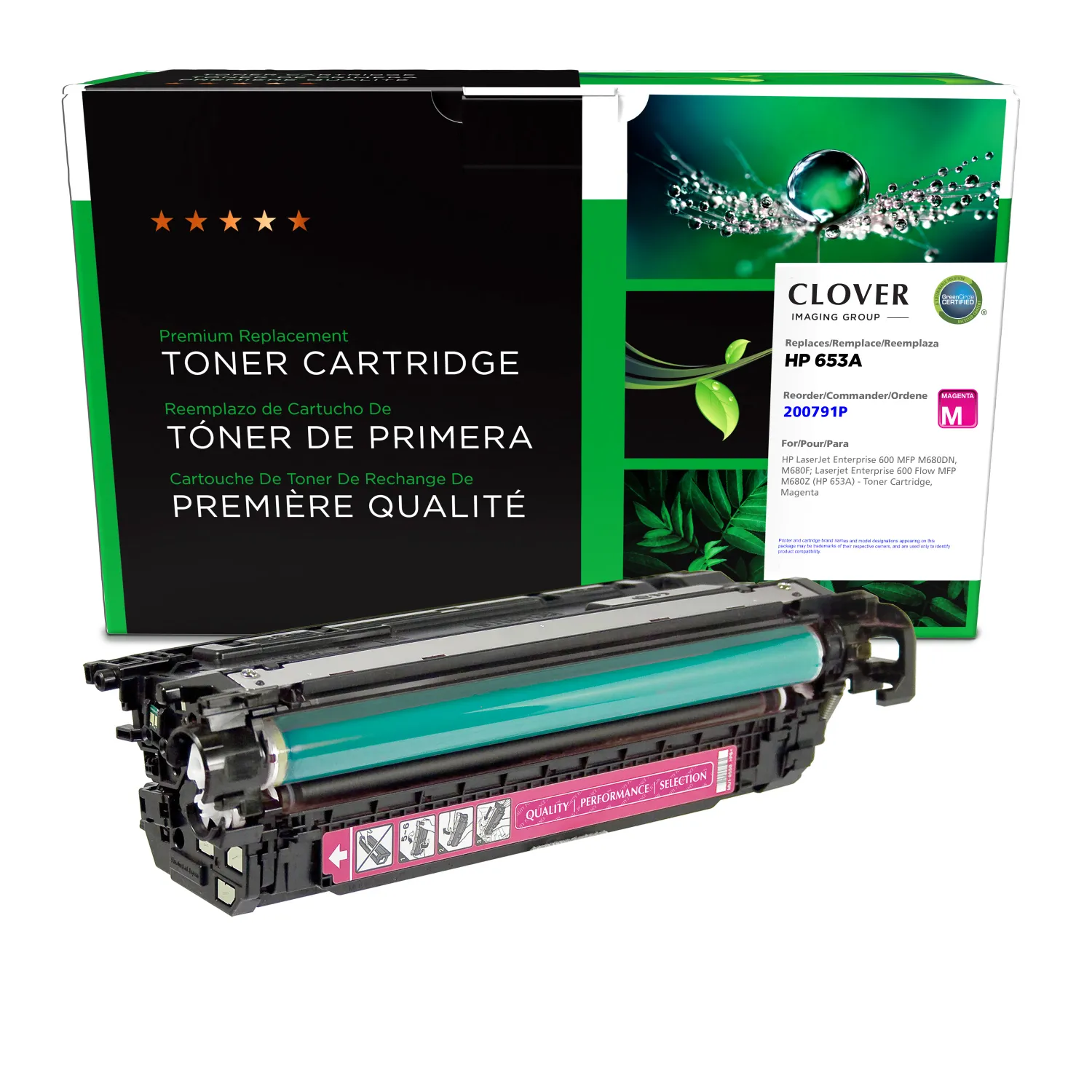 Clover Remanufactured Magenta Toner Cartridge for HP 653A (CF323A) 200791P