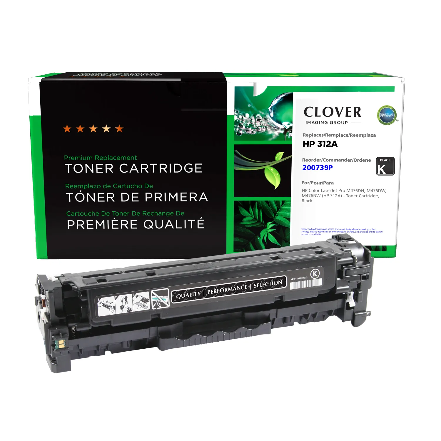 Clover Remanufactured Black Toner Cartridge for HP 312A (CF380A) 200739P