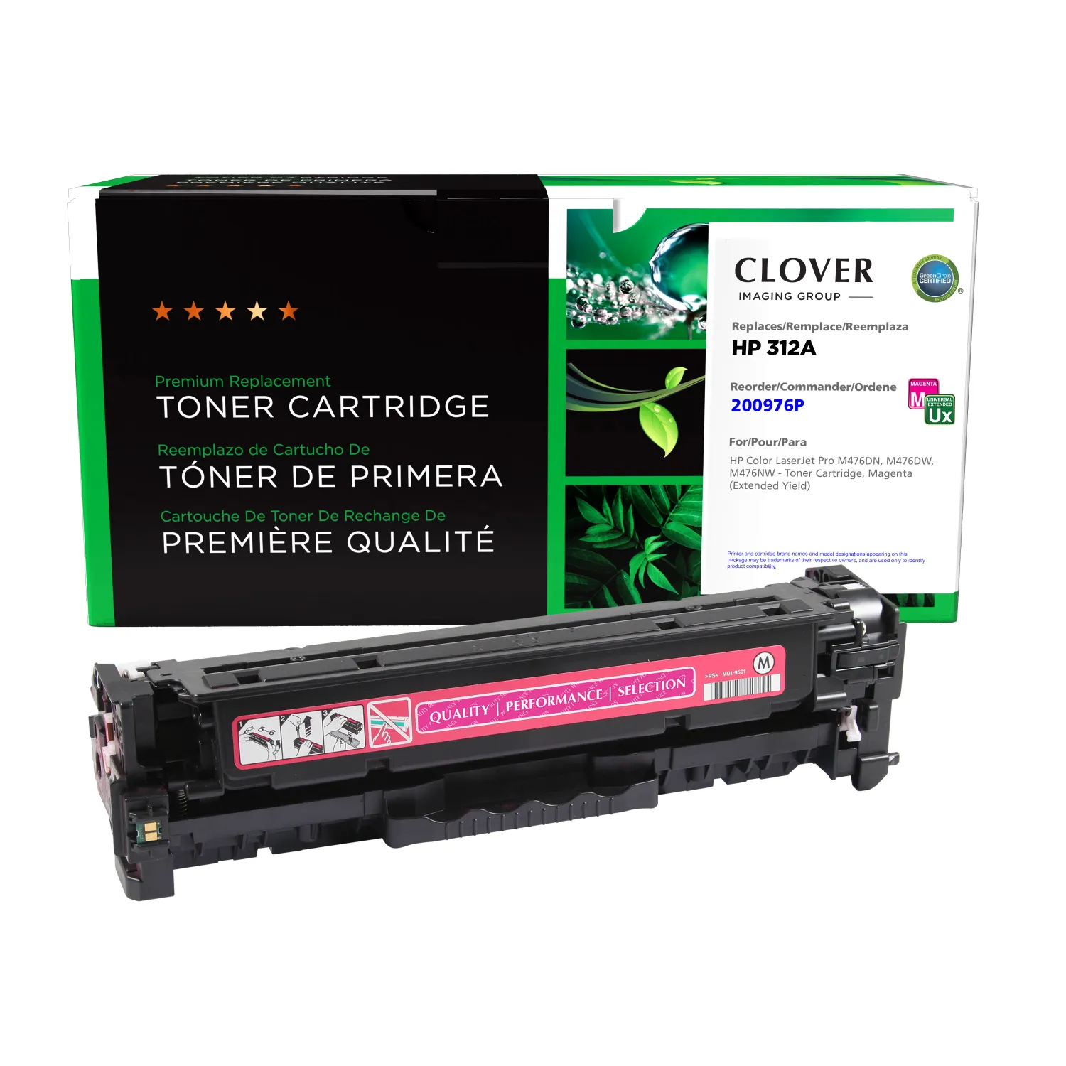 Clover Remanufactured Extended Yield Magenta Toner Cartridge for HP CF383A 200976P