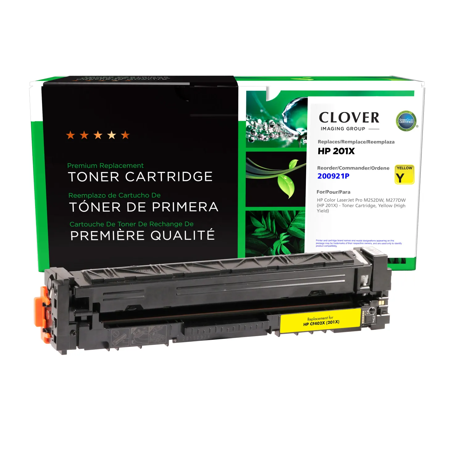 Clover Remanufactured High Yield Yellow Toner Cartridge for HP 201X (CF402X) 200921P