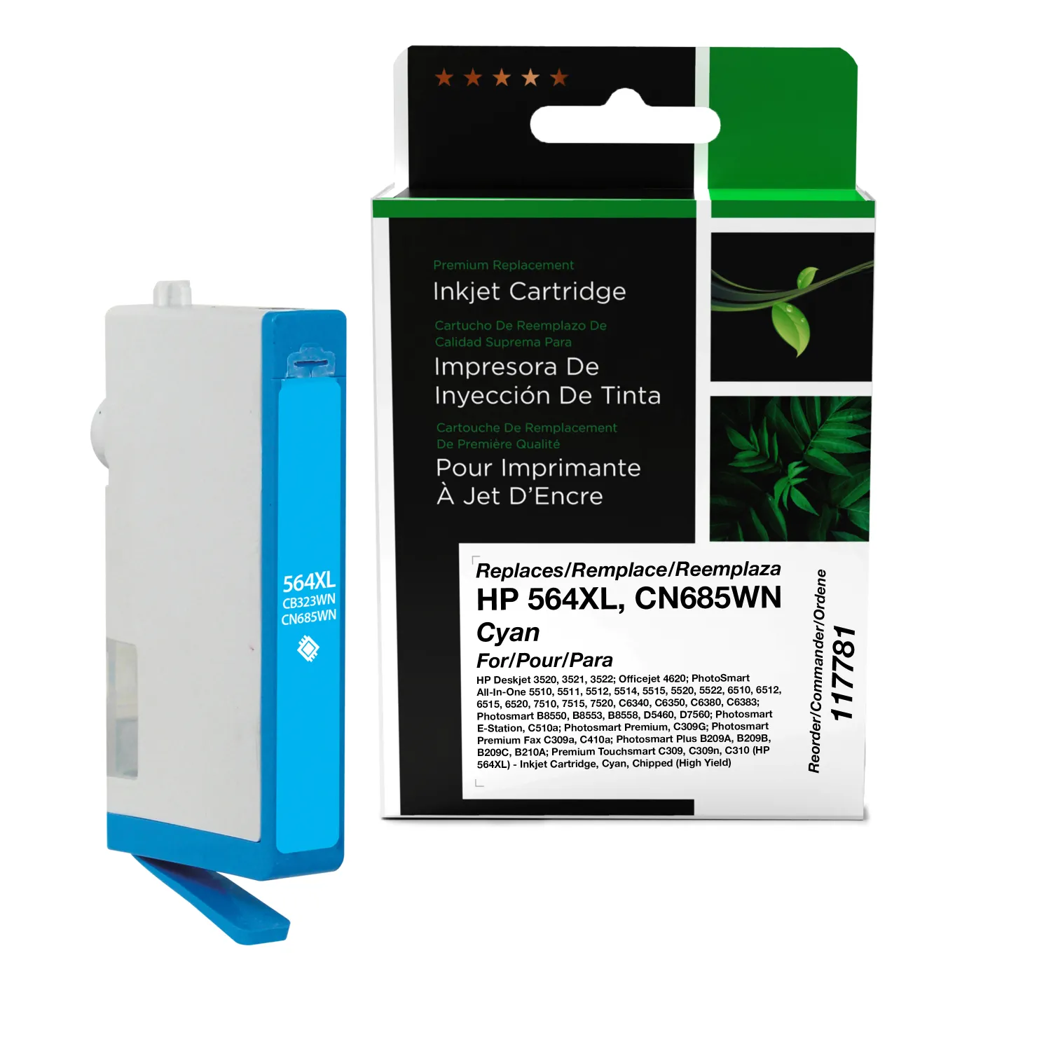 Clover Remanufactured High Yield Cyan Ink Cartridge for HP 564XL (CB323WN/CN685WN) 117781