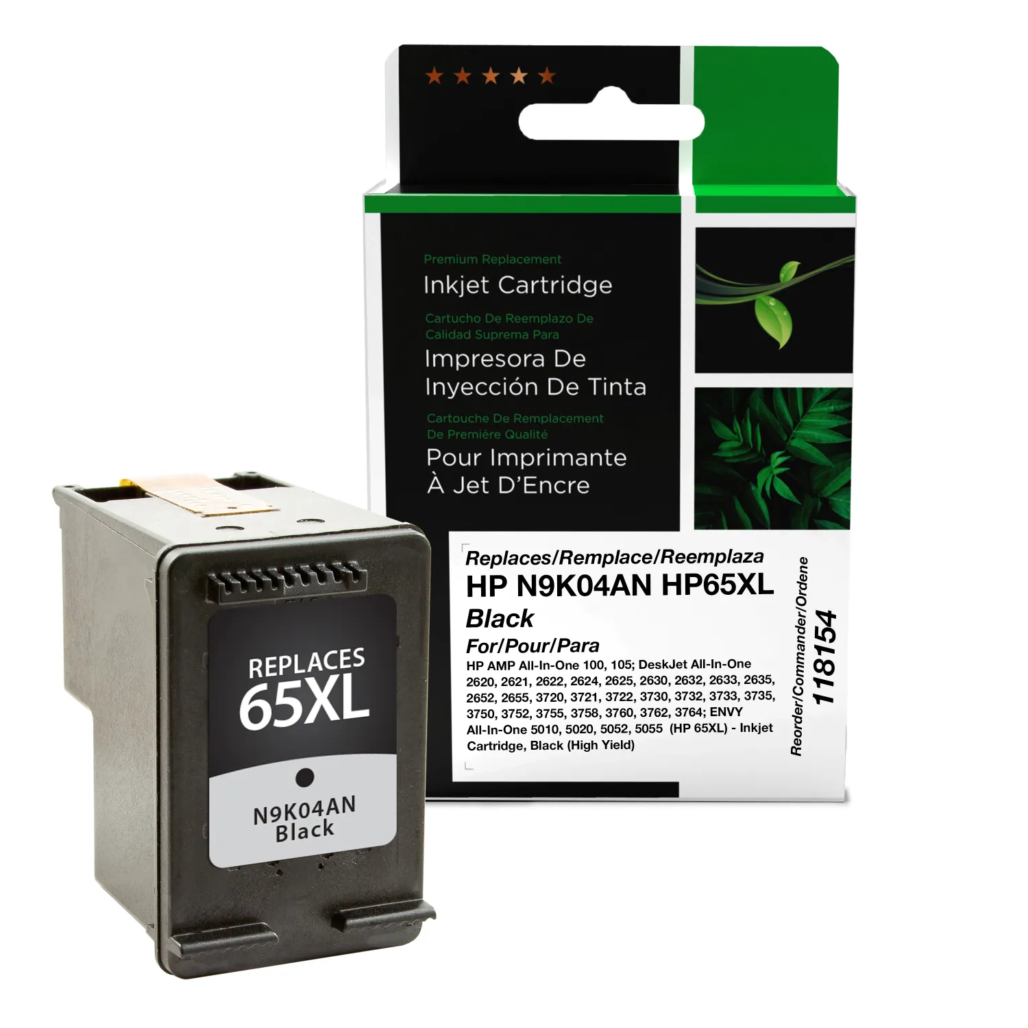 Clover Remanufactured High Yield Black Ink Cartridge for HP 65XL (N9K04AN) 118154