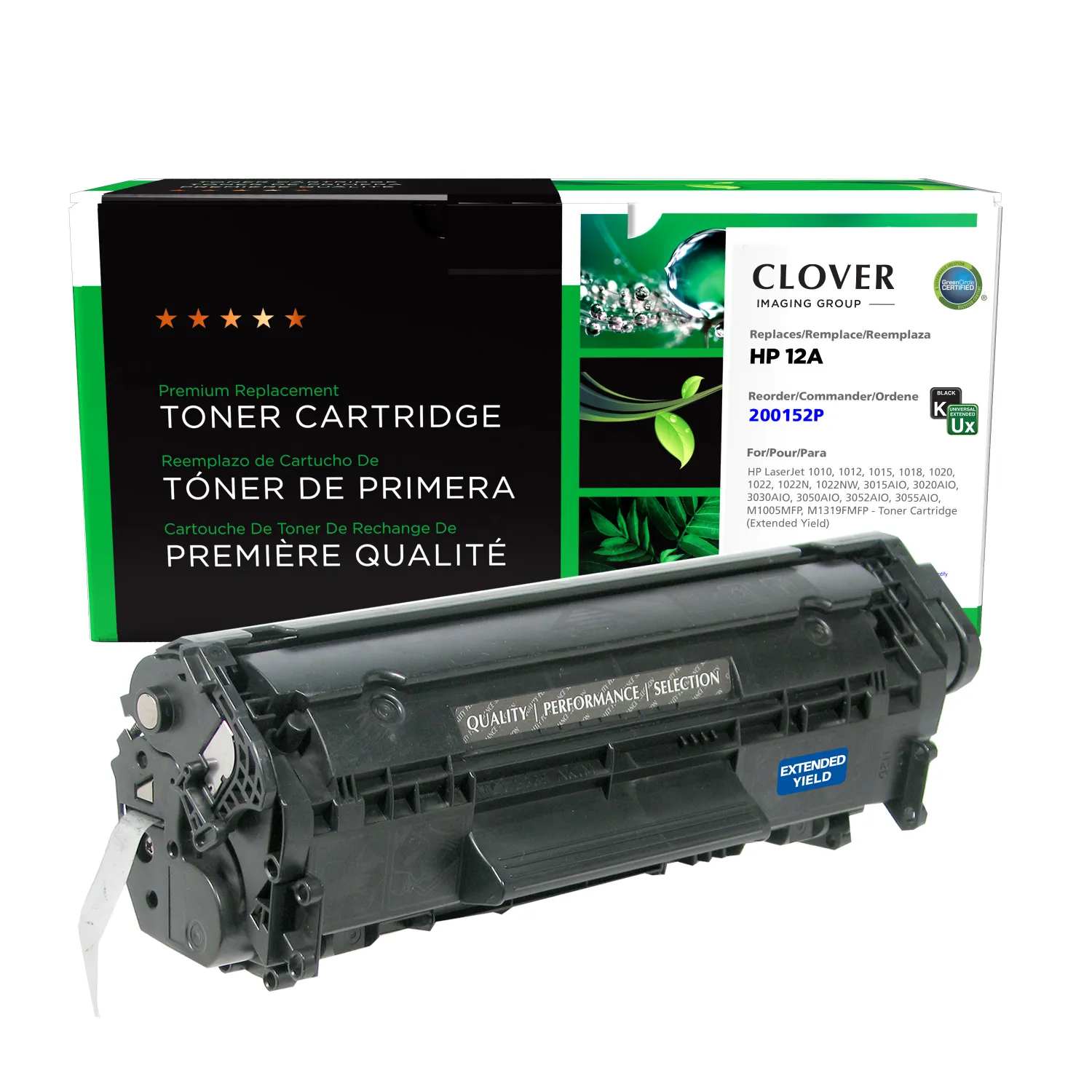 Clover Remanufactured Extended Yield Toner Cartridge for HP Q2612A 200152P