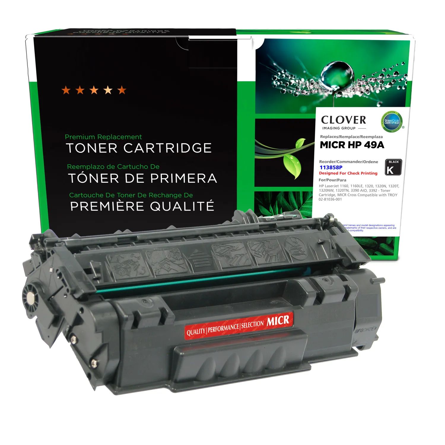 Clover Remanufactured 49A MICR Toner Cartridge for HP Q5949A 113858P