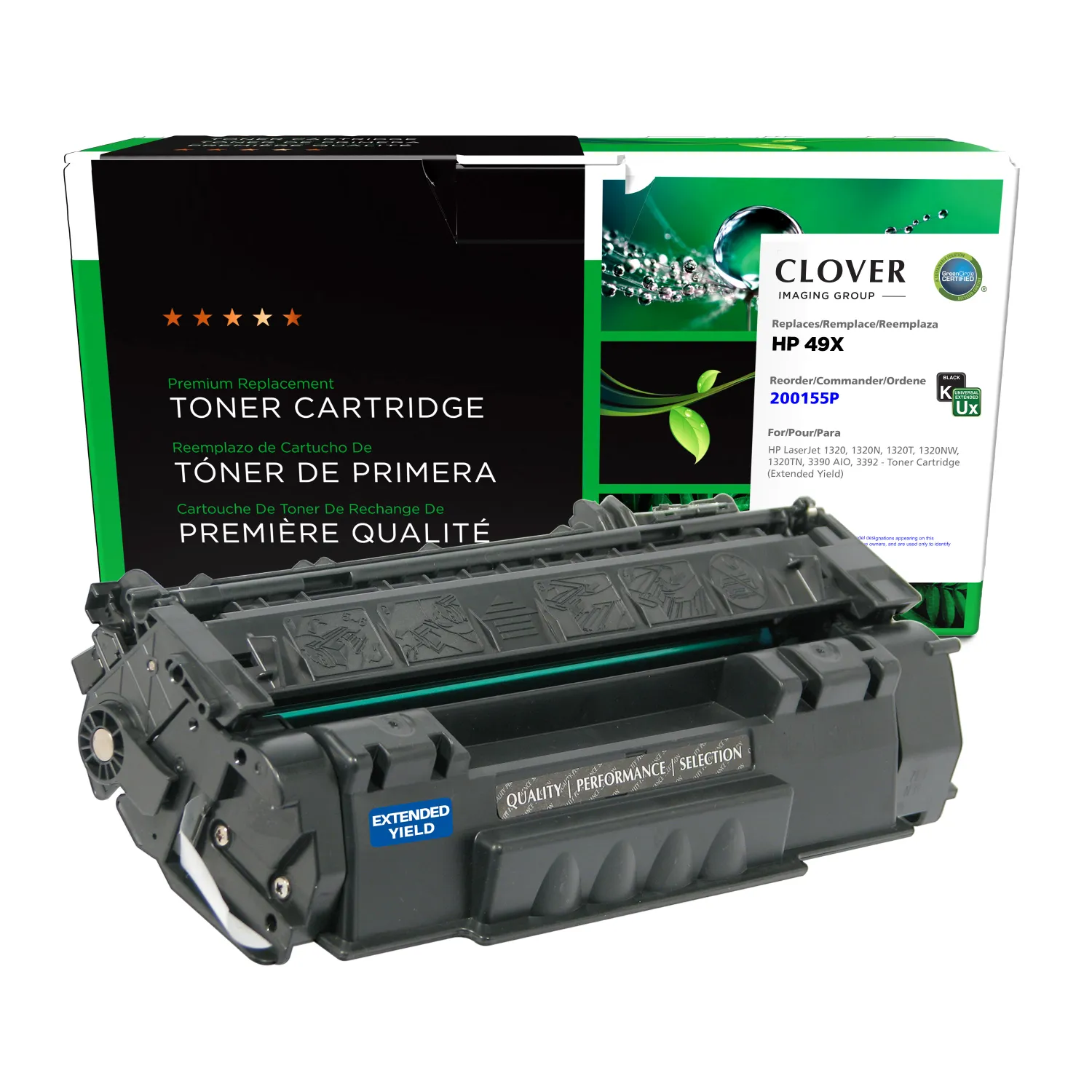 Clover Remanufactured Extended Yield Toner Cartridge for HP Q5949X 200155P