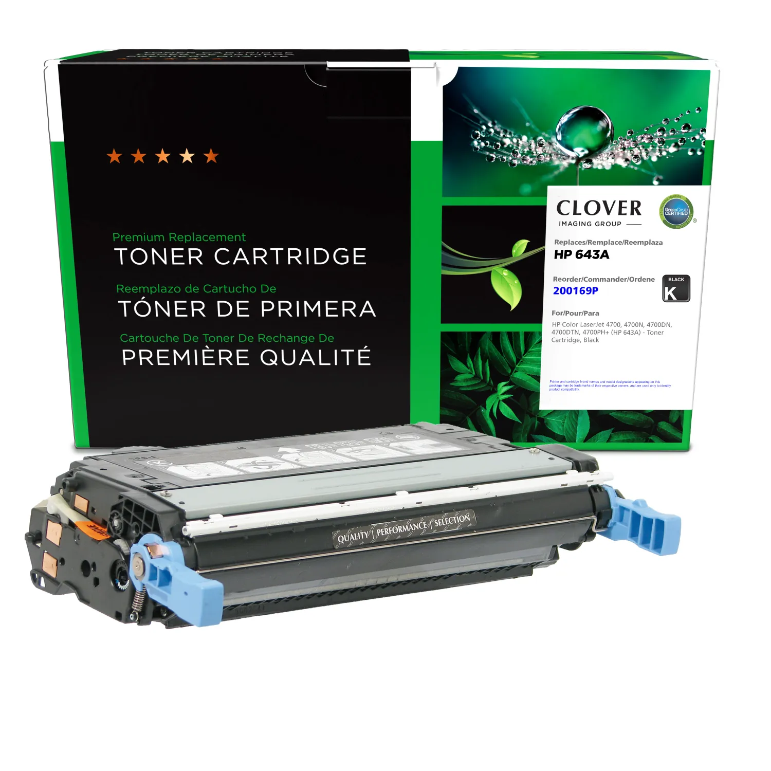 Clover Remanufactured Black Toner Cartridge for HP 643A (Q5950A) 200169P