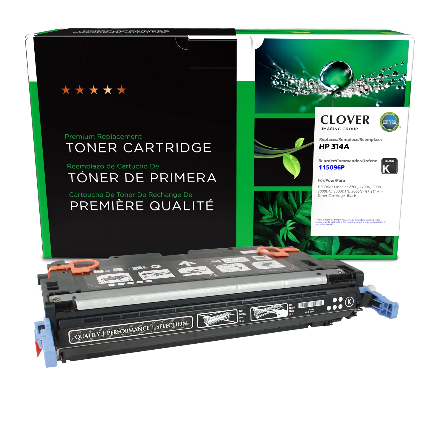 Clover Remanufactured Black Toner Cartridge for HP 314A (Q7560A) 115096P