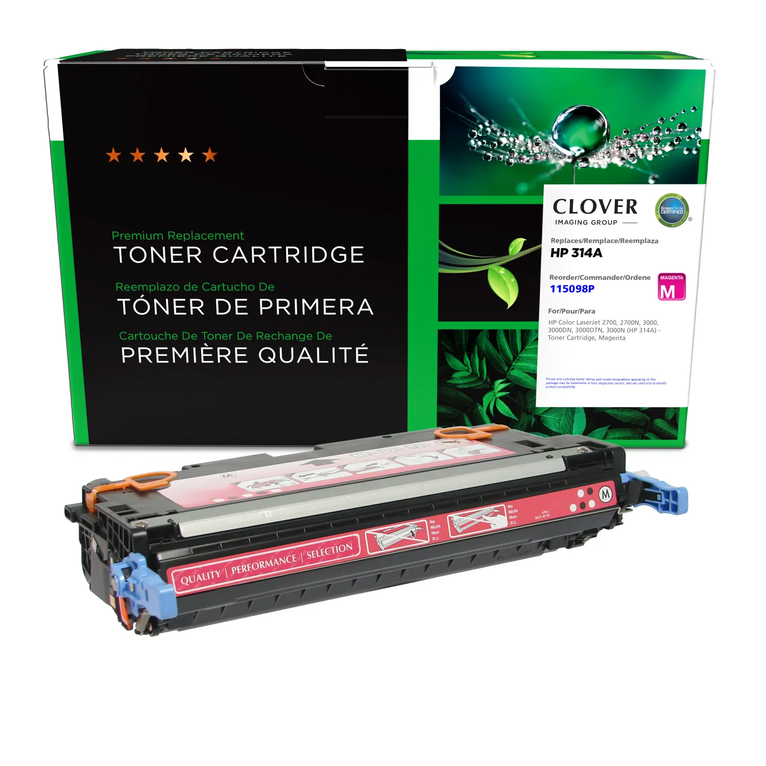 Clover Remanufactured Magenta Toner Cartridge for HP 314A (Q7563A) 115098P