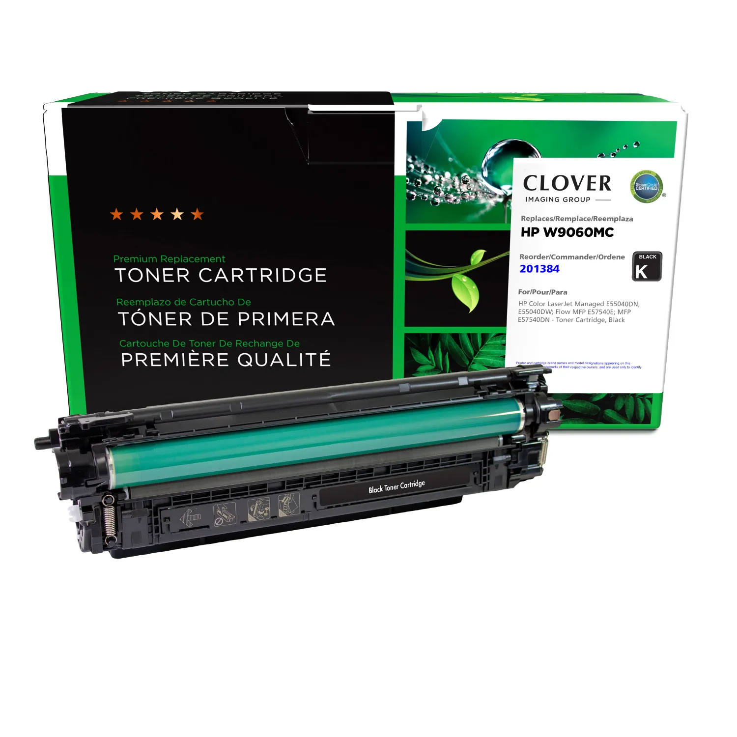 Clover Remanufactured Black Toner Cartridge for HP W9060MC 201384