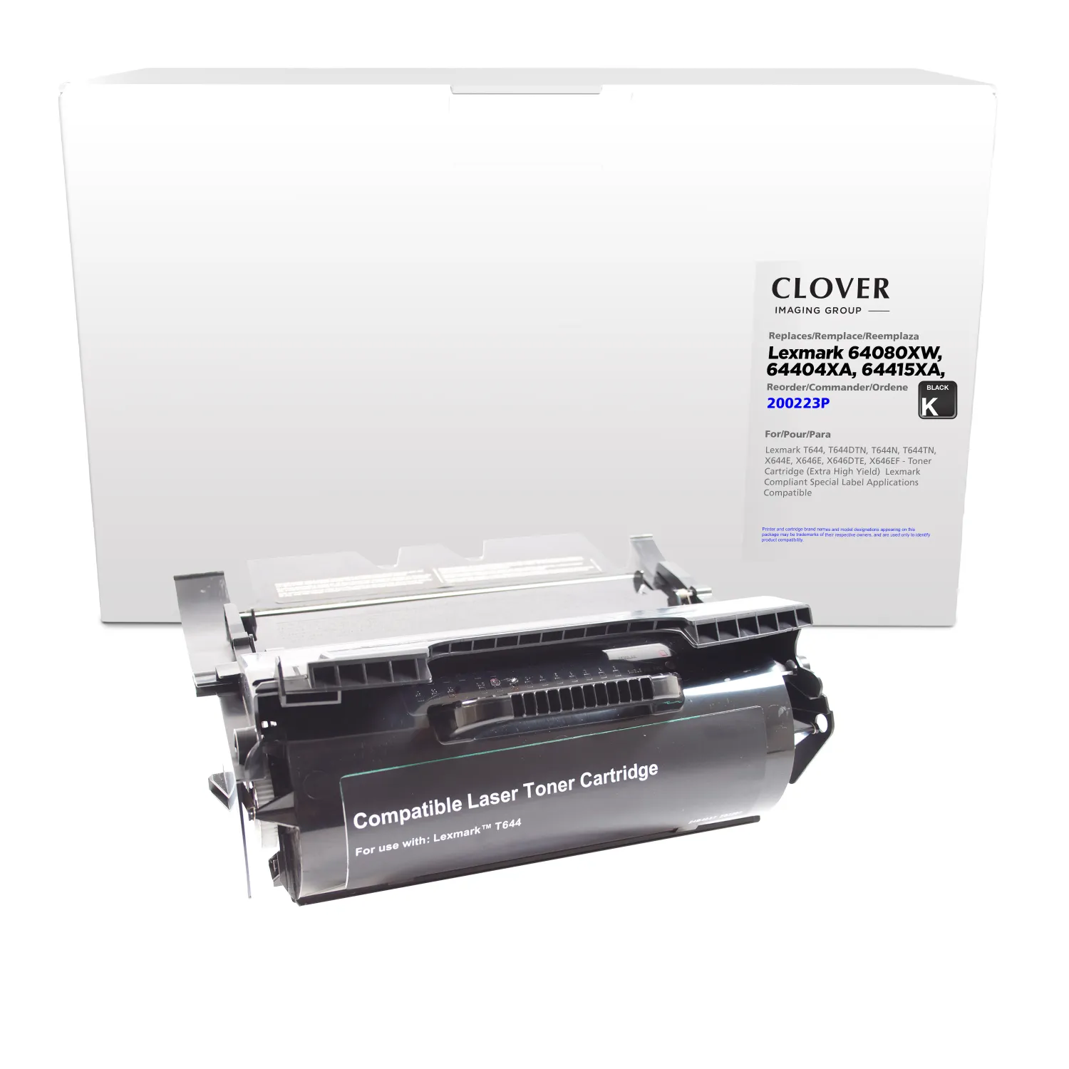 Clover Remanufactured Extra High Yield Toner Cartridge for Lexmark T644/X644/X646 200223P