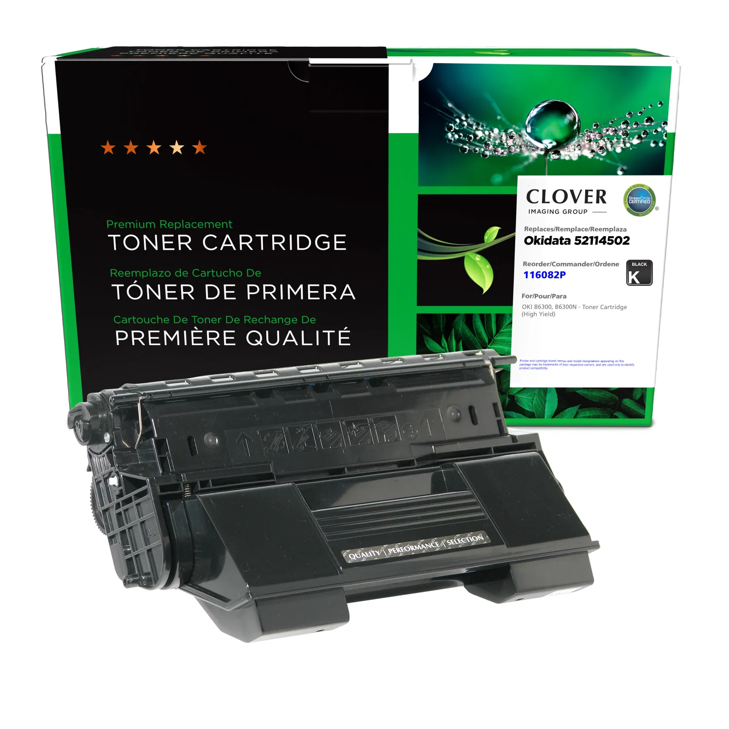 Clover Remanufactured High Yield Toner Cartridge for OKI 52114502 116082P