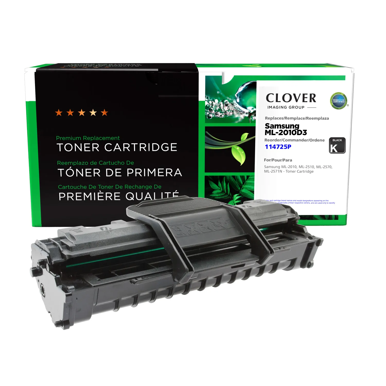Clover Remanufactured Universal Toner Cartridge for Samsung ML-2010D3/ML-1610D2 114725P
