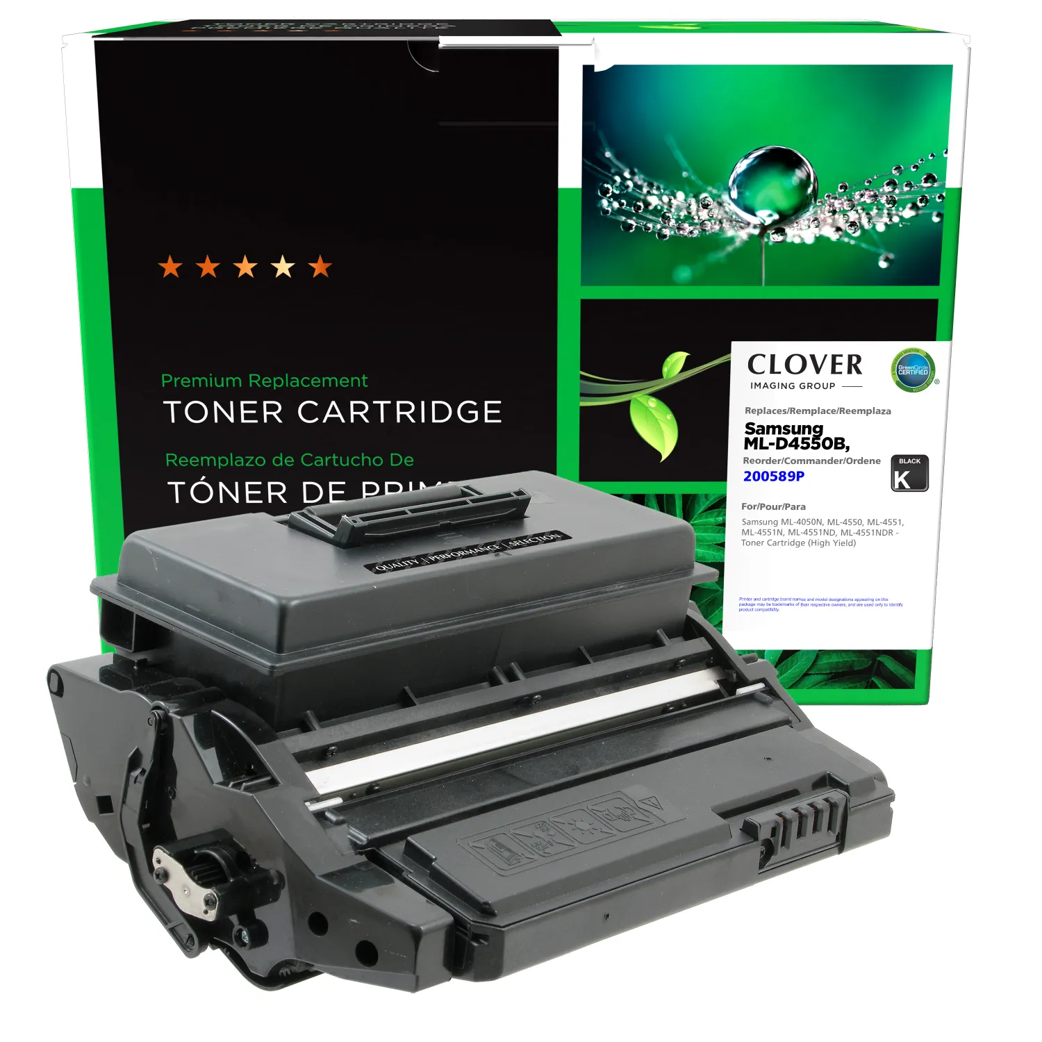 Clover Remanufactured High Yield Toner Cartridge for Samsung ML-D4550B/ML-D4550A 200589P