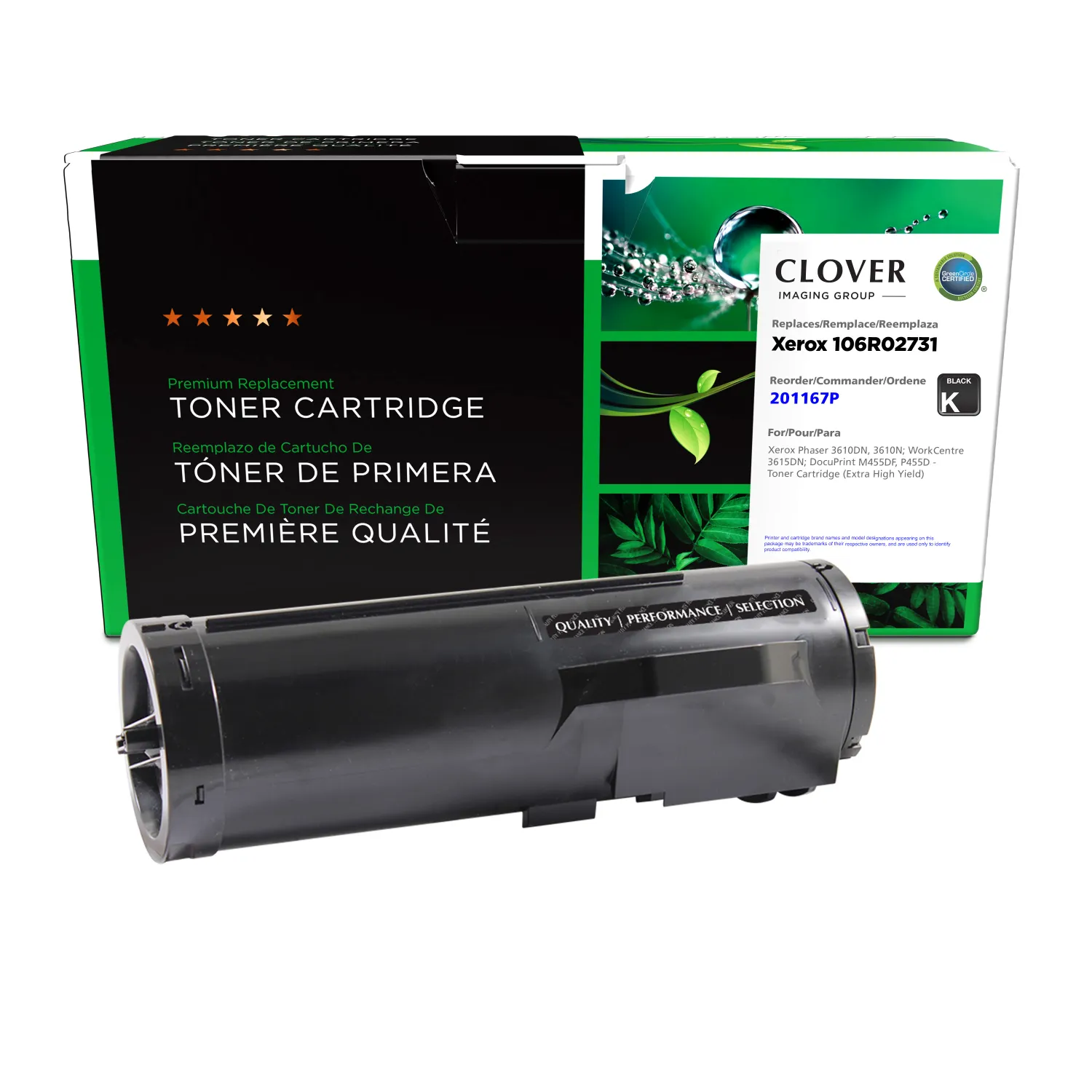 Clover Remanufactured Extra High Yield Toner Cartridge for Xerox 106R02731 201167P