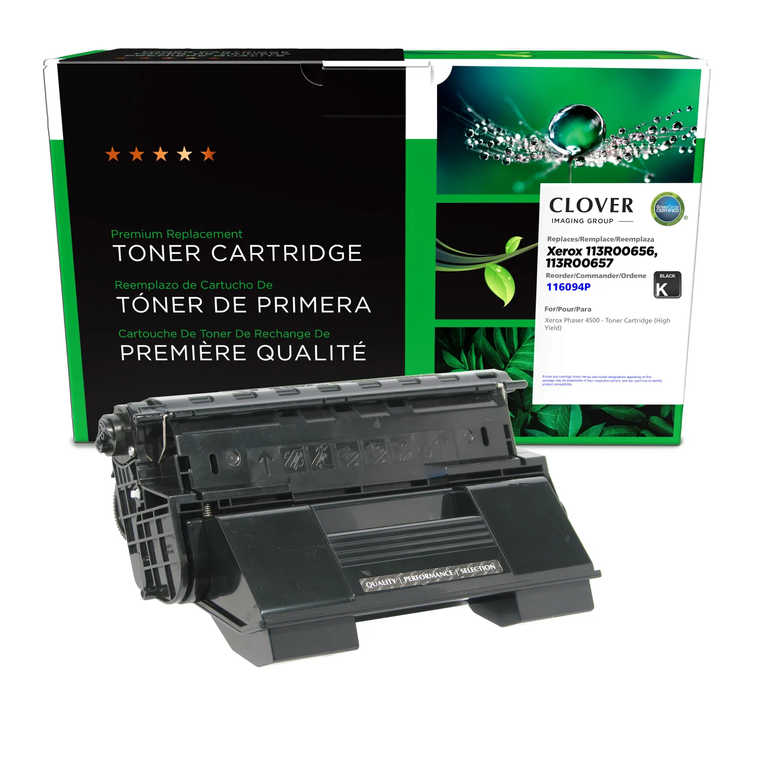 Clover Remanufactured High Yield Toner Cartridge for Xerox 113R00656/113R00657 116094P