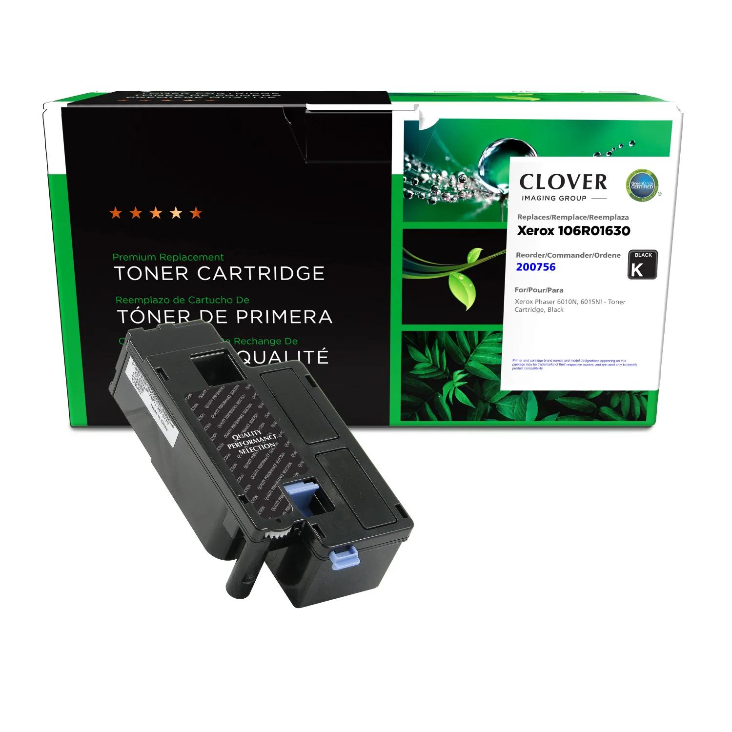 Clover Remanufactured Black Toner Cartridge for Xerox 106R01630 200756