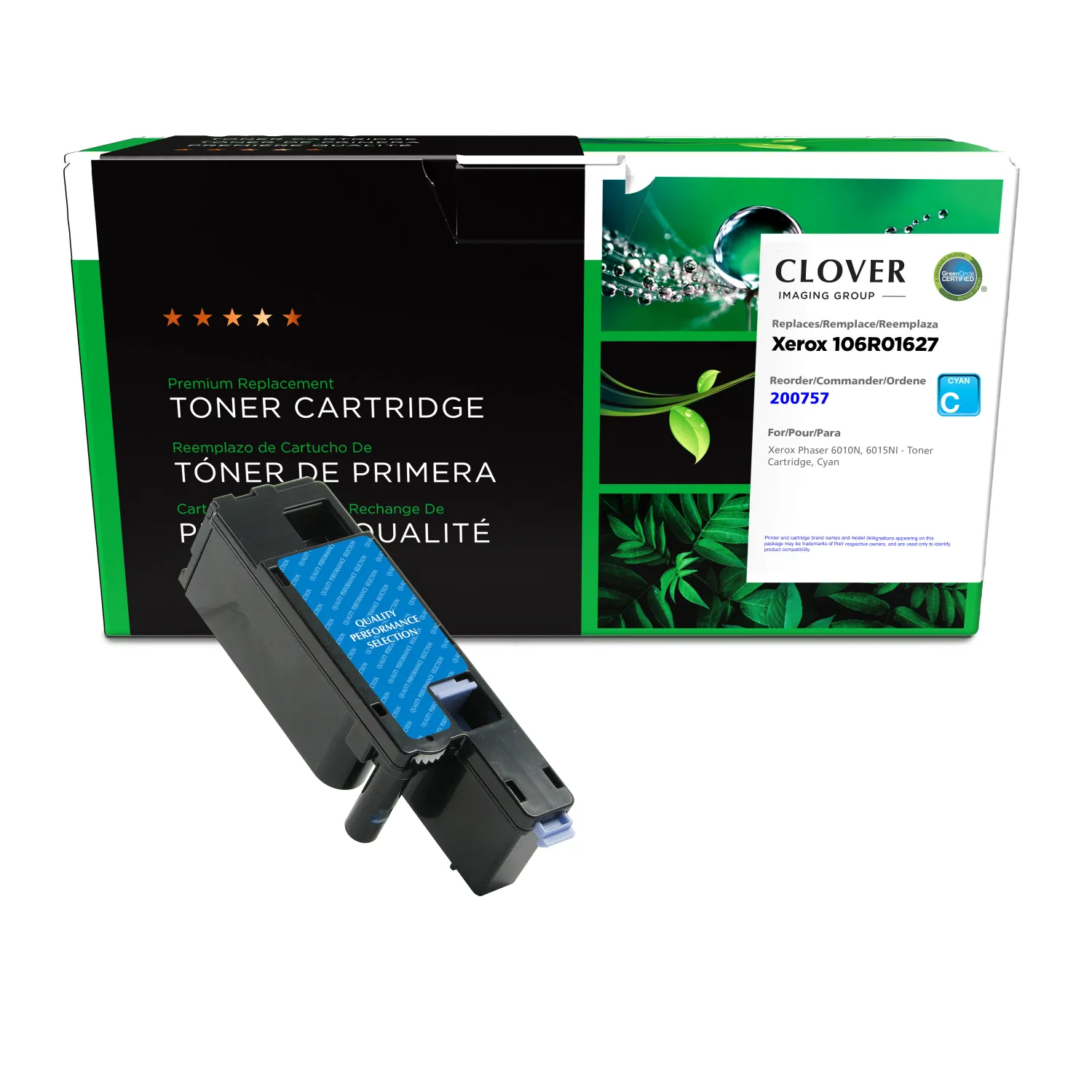 Clover Remanufactured Cyan Toner Cartridge for Xerox 106R01627 200757