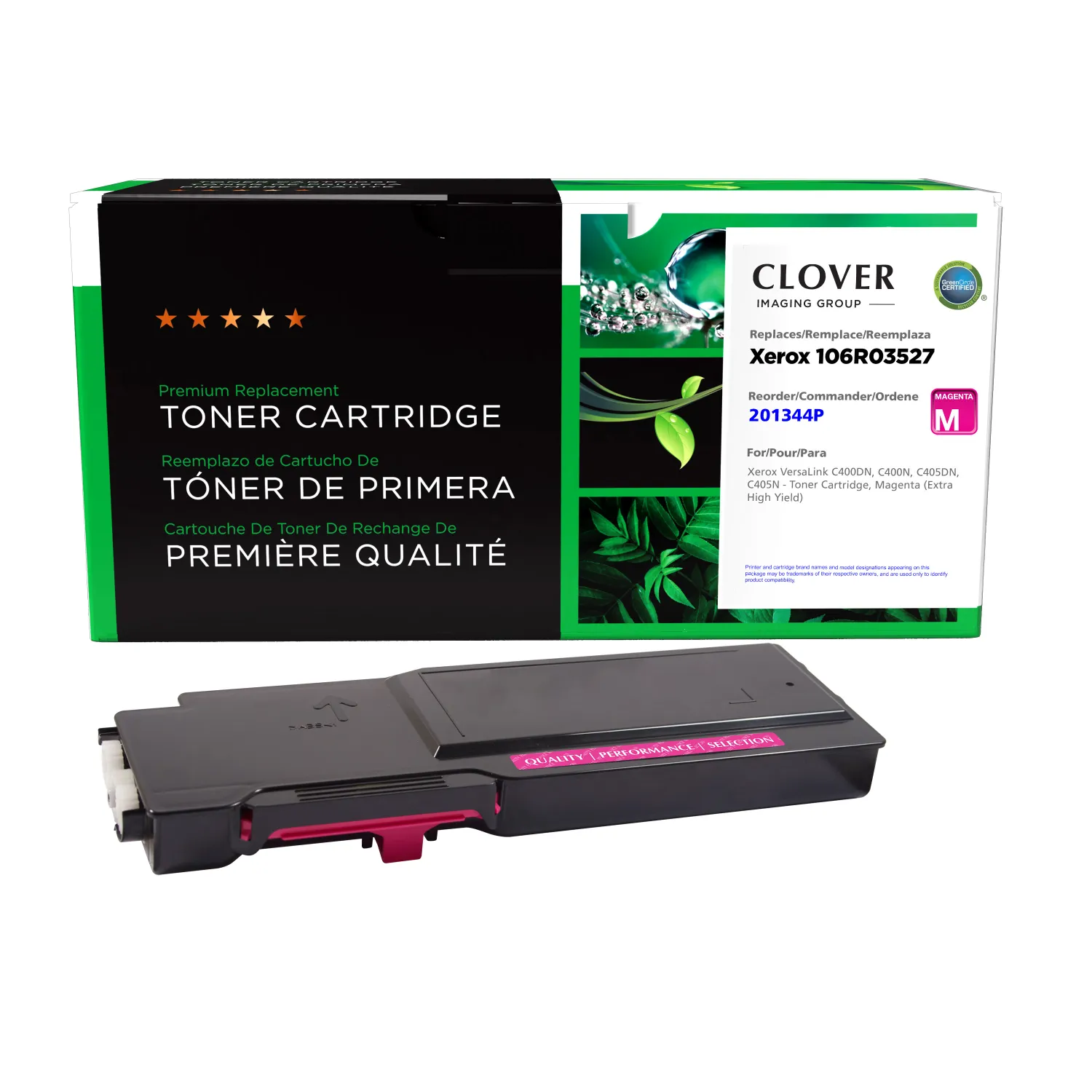 Clover Remanufactured Extra High Yield Magenta Toner Cartridge for Xerox 106R03527 201344P