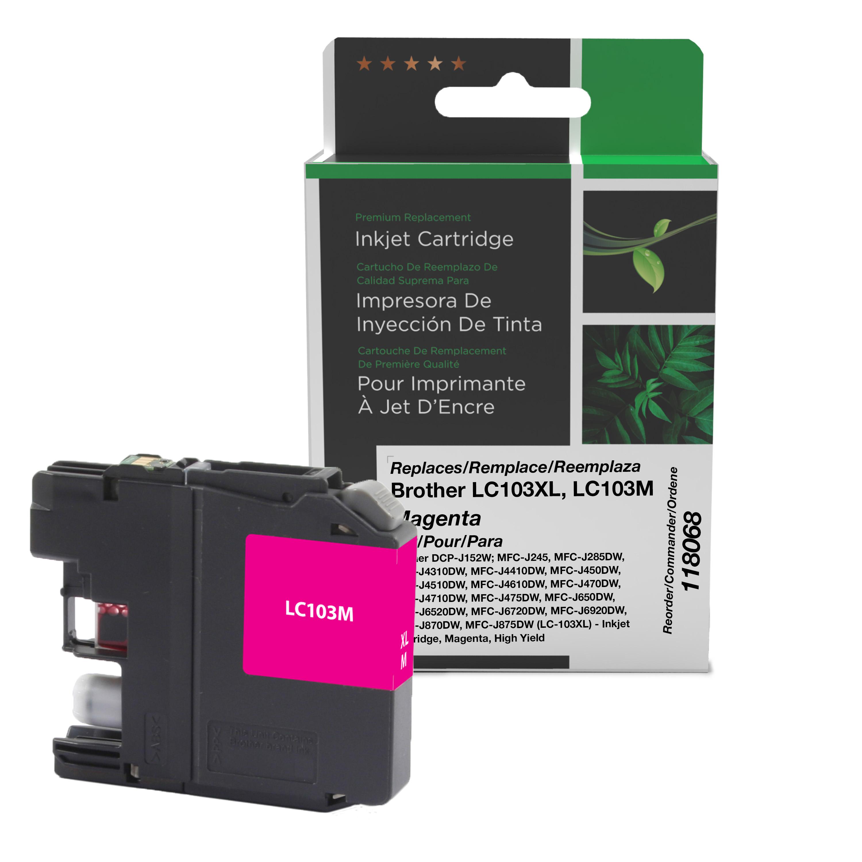 Brother LC103XL LC103M Remanufactured Magenta Ink Cartridge